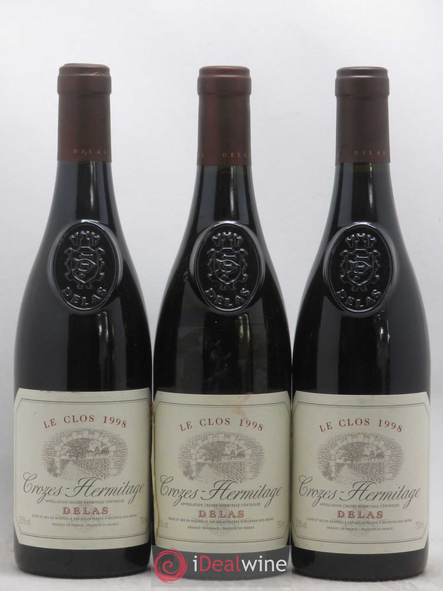 Crozes-Hermitage Le Clos Delas Frères 1998 - Lot de 3 bouteilles - 0
