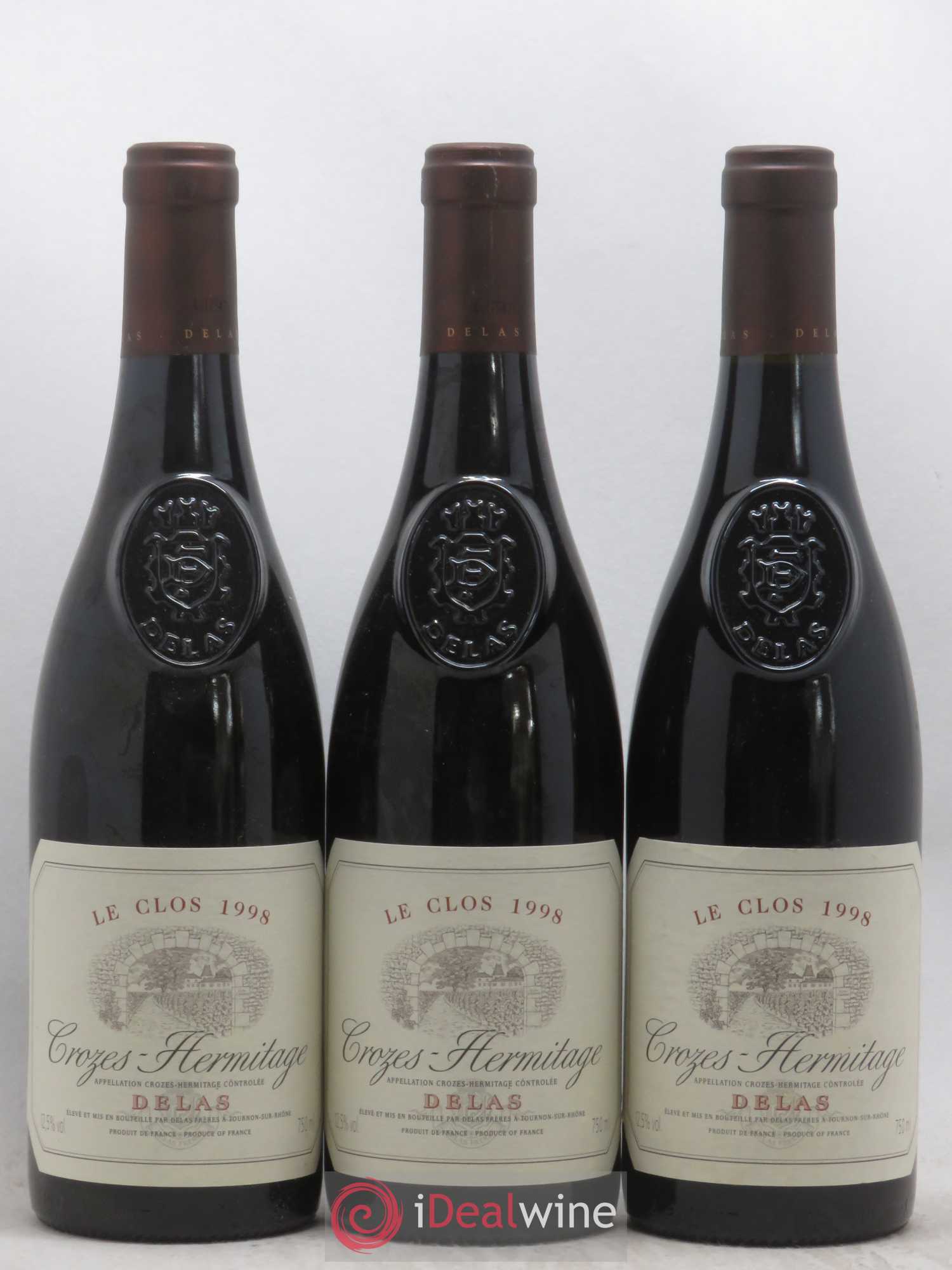 Crozes-Hermitage Le Clos Delas Frères 1998 - Lot de 3 bouteilles - 0