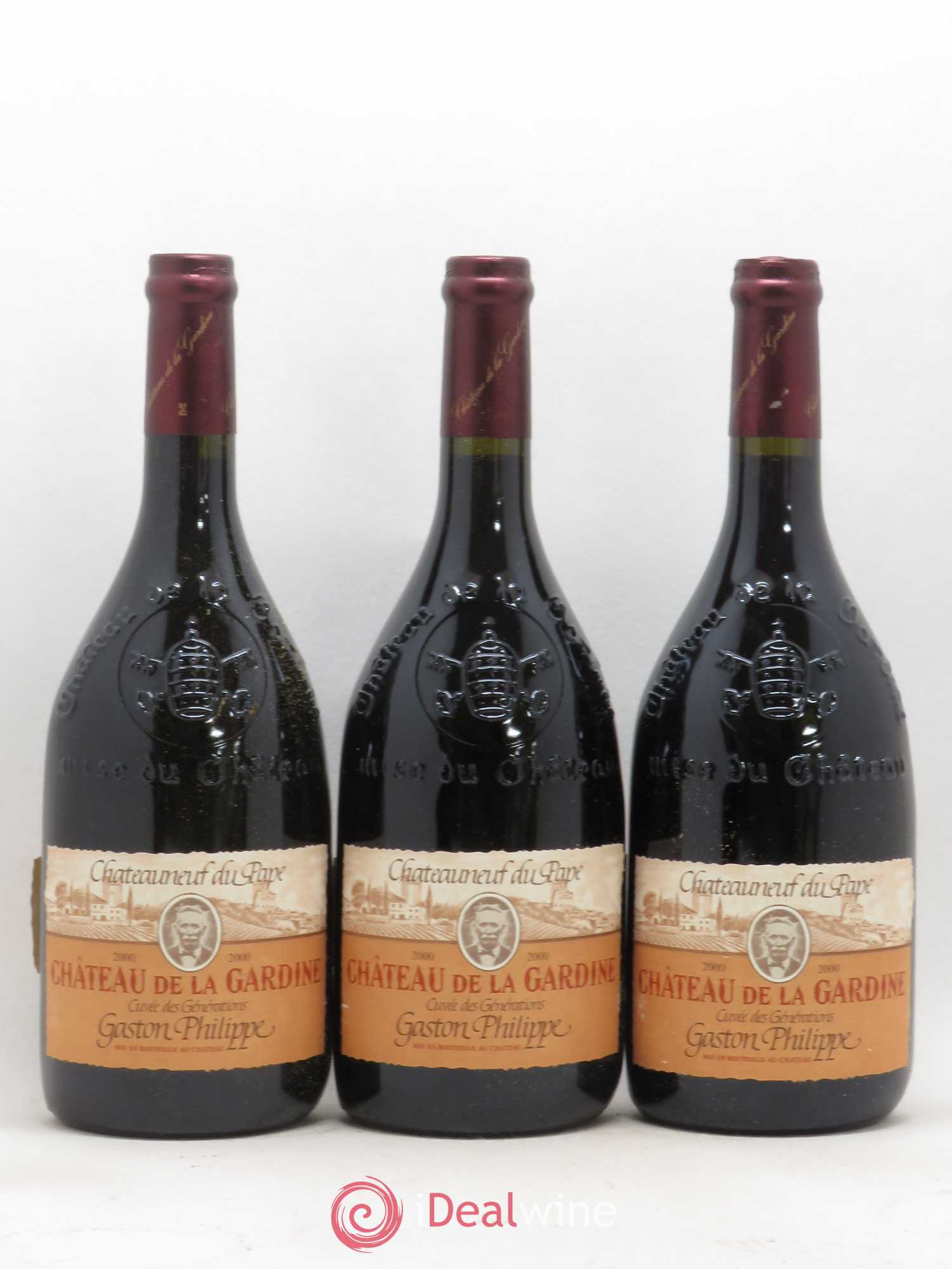 Châteauneuf-du-Pape Château de La Gardine Cuvée des Générations Gaston Philippe Famille Brunel 2000 - Lot de 6 bouteilles - 1