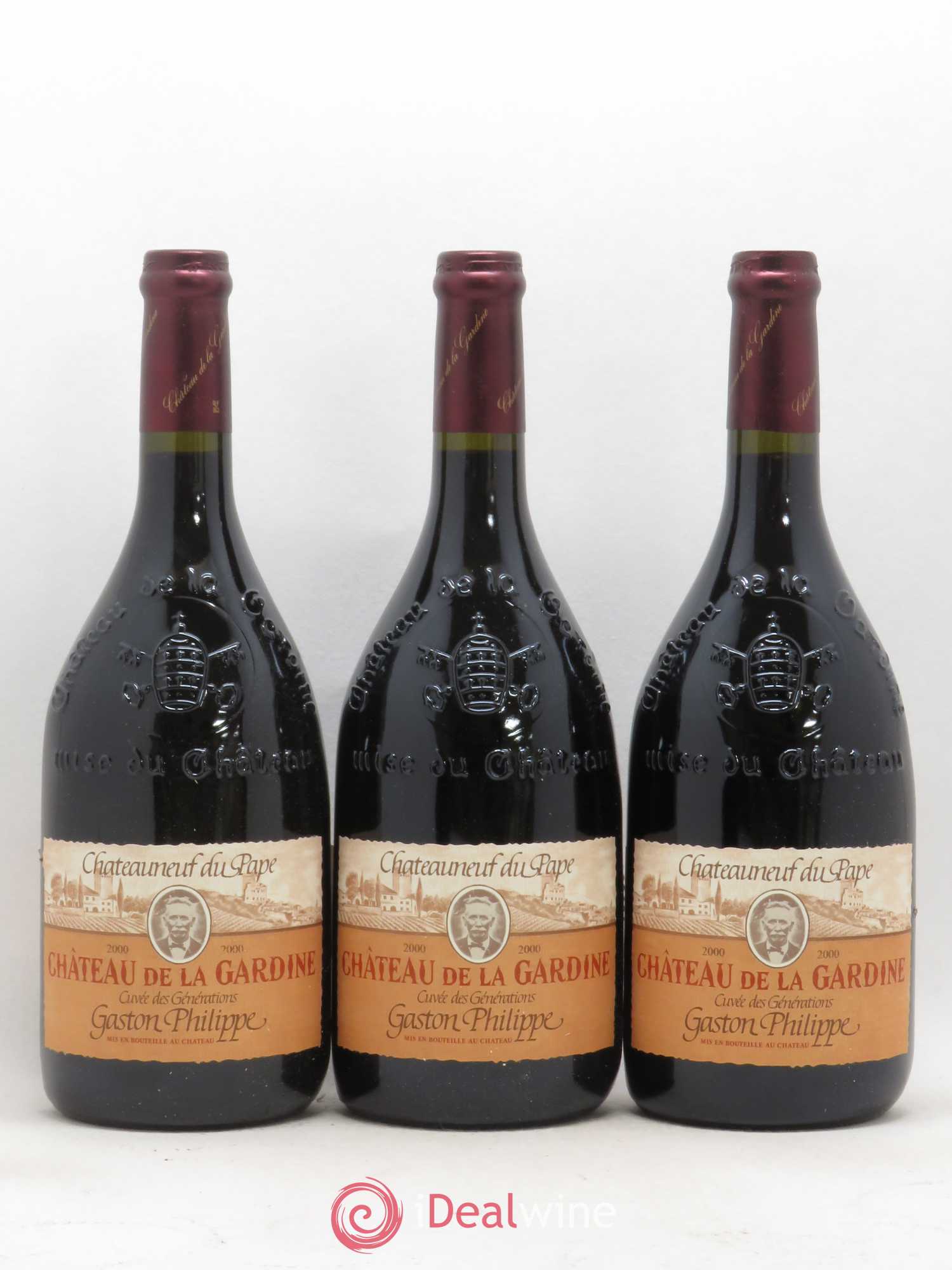 Châteauneuf-du-Pape Château de La Gardine Cuvée des Générations Gaston Philippe Famille Brunel 2000 - Lot de 6 bouteilles - 2