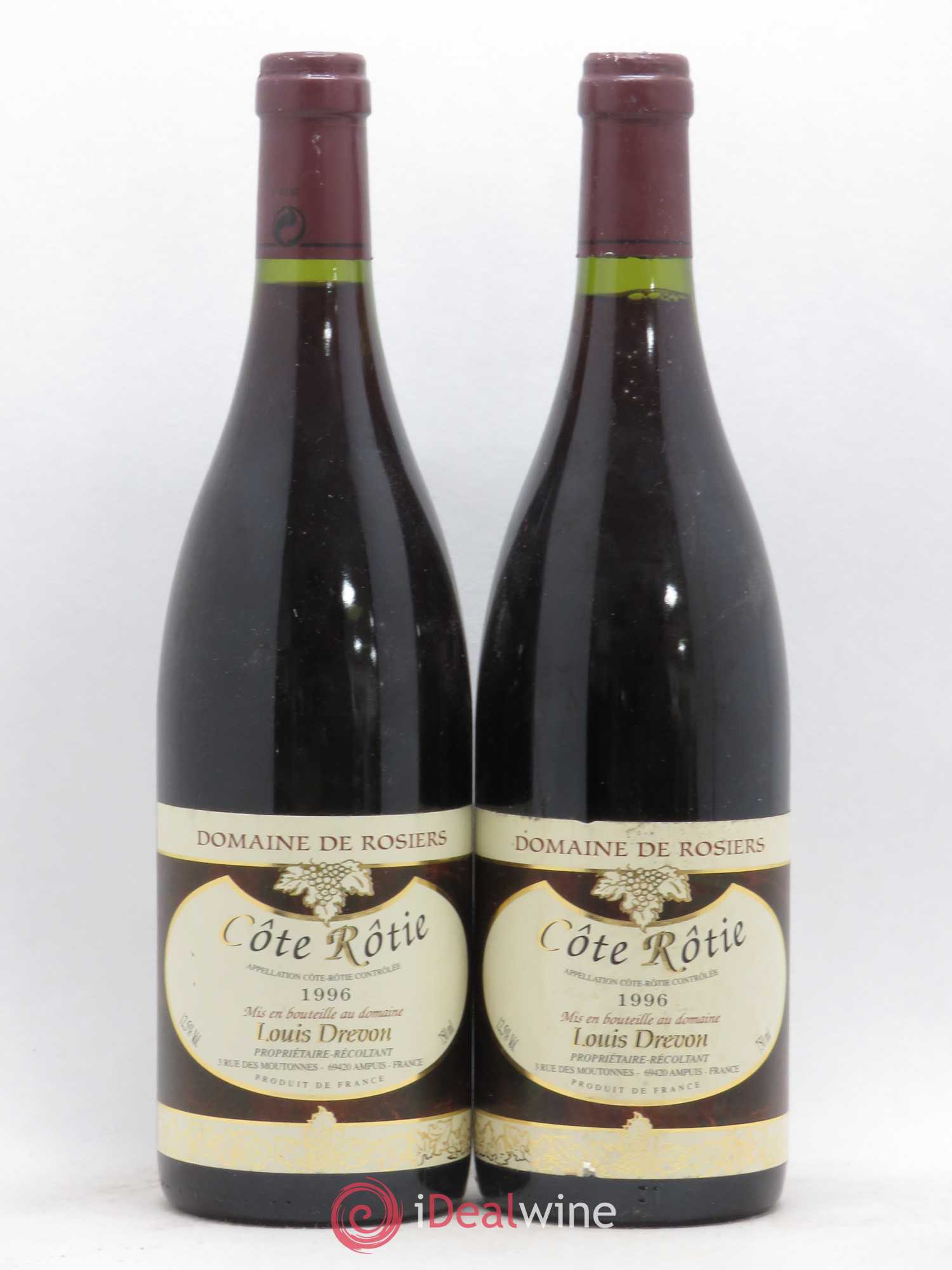 Côte-Rôtie Domaine de Rosiers Drevon 1996 - Posten von 2 Flaschen - 0