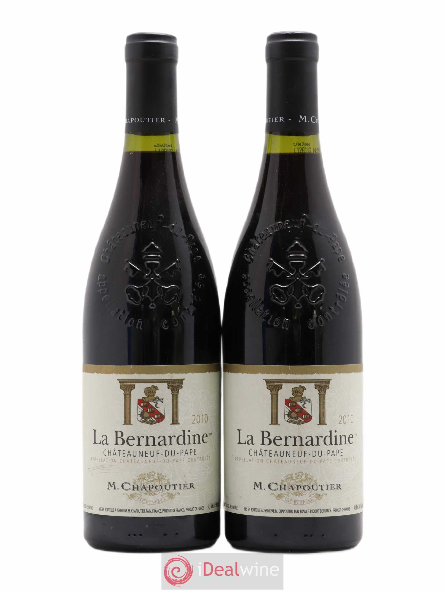 Châteauneuf-du-Pape La Bernardine Chapoutier 2010 - Lot de 2 bouteilles - 0