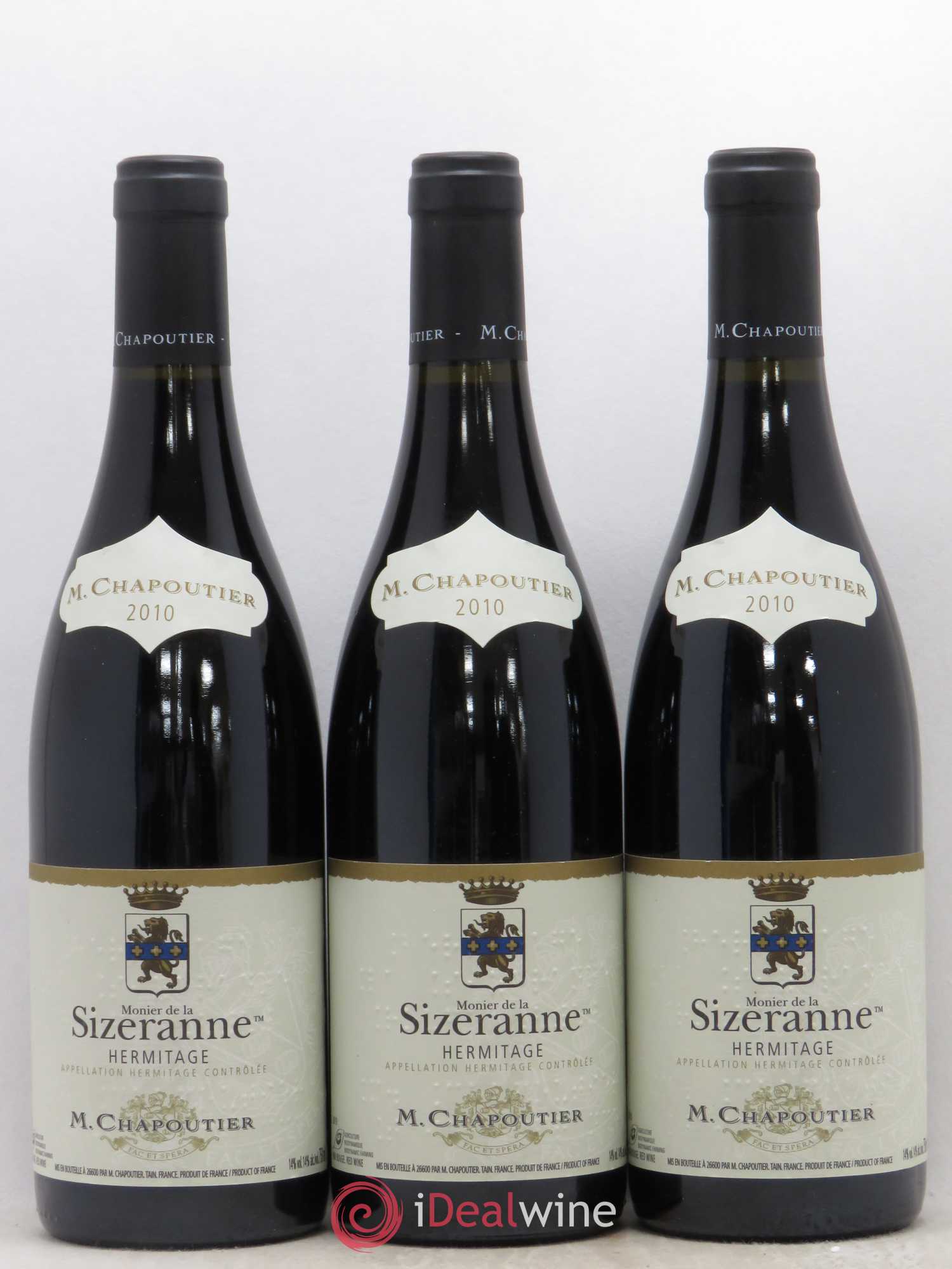 Hermitage Monier de La Sizeranne Chapoutier 2010 - Lot de 3 bouteilles - 0