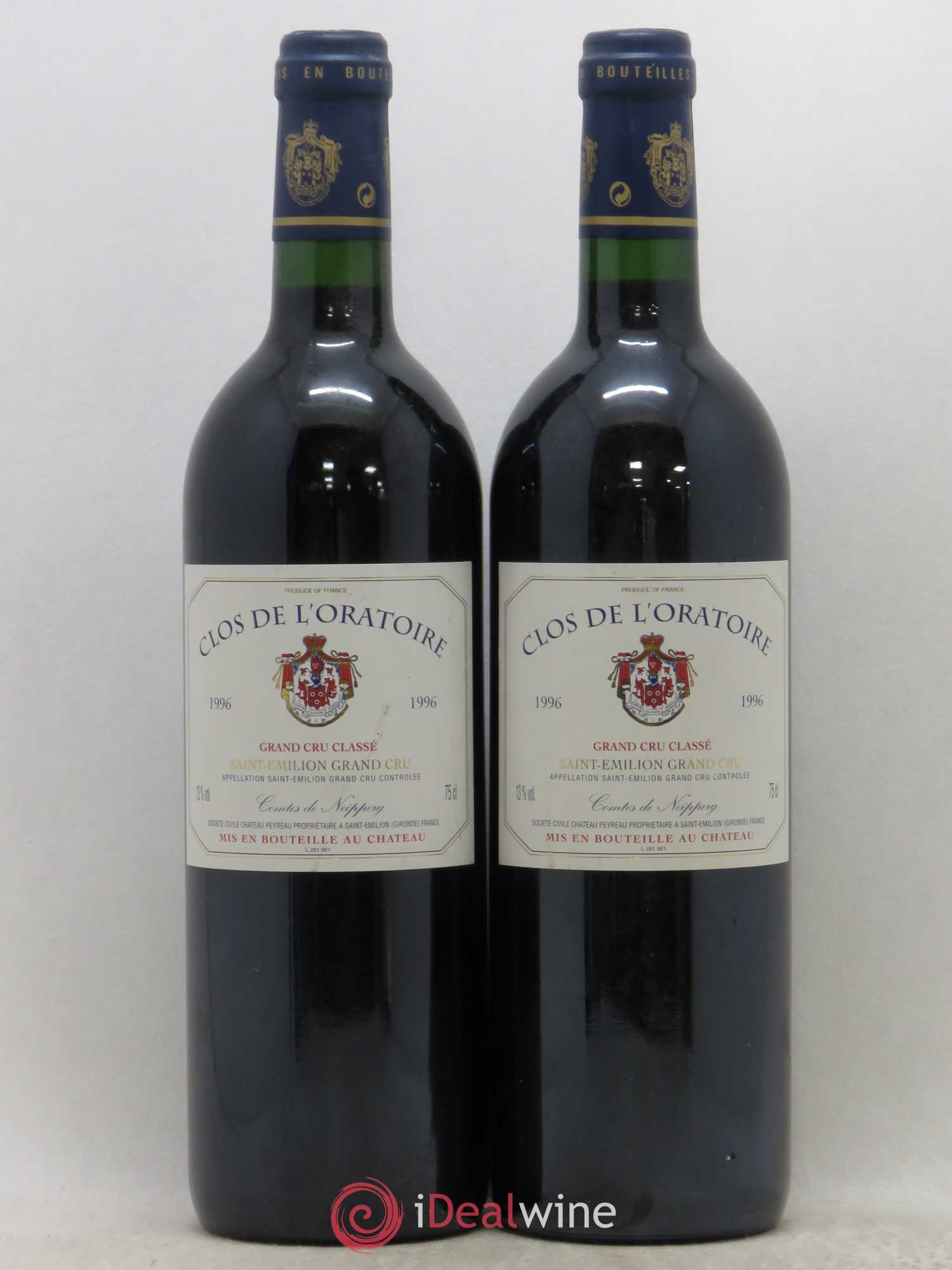 Clos de l'Oratoire Grand Cru Classé 1996 - Lot de 2 bouteilles - 0