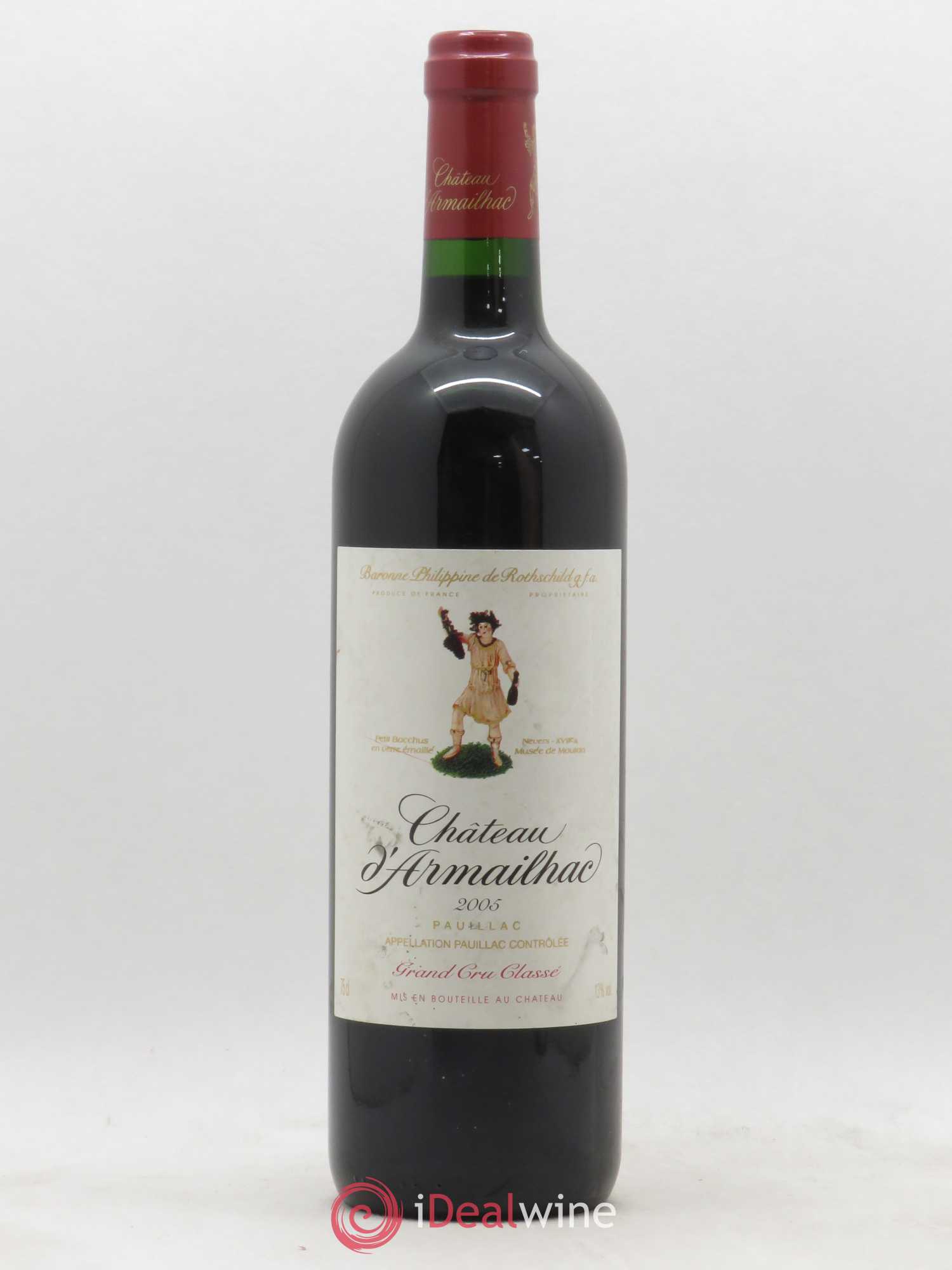 Château d' Armailhac - Mouton Baron(ne) Philippe 5ème Grand Cru Classé 2005 - Lot de 1 bouteille - 0