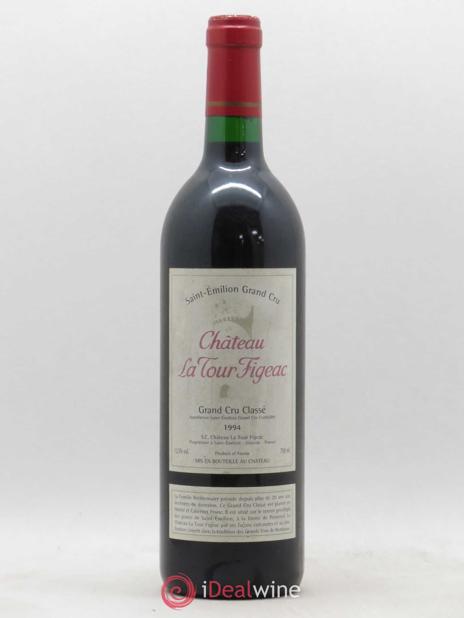 Château la Tour Figeac Grand Cru Classé 1994 - Lot de 1 bouteille - 0