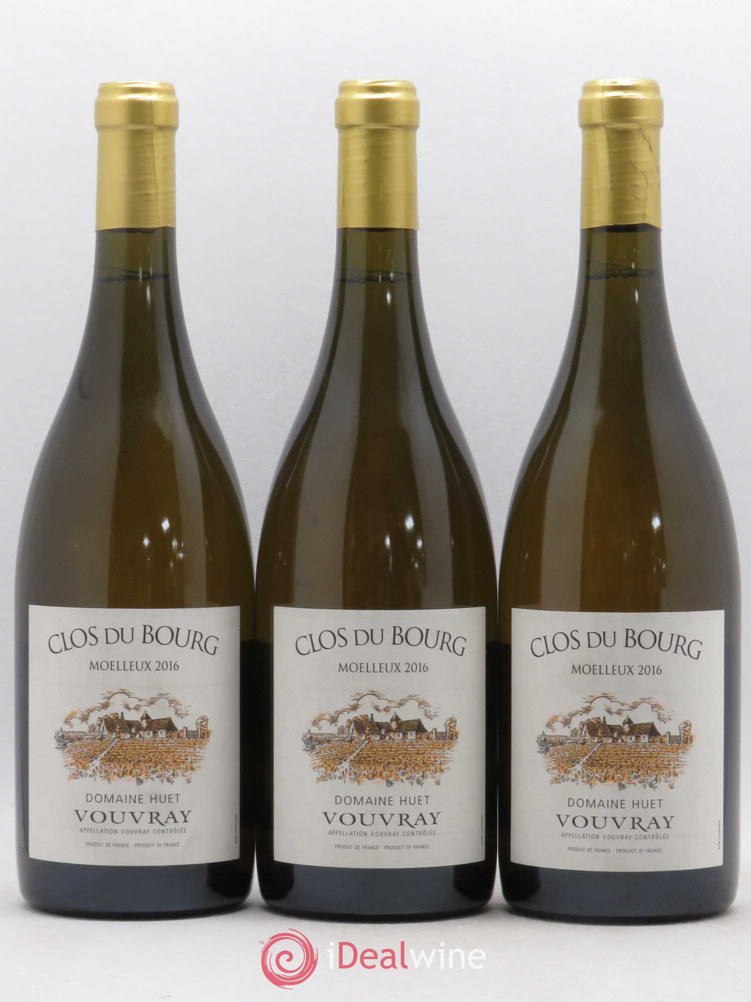 Vouvray Clos du Bourg Moelleux Domaine Huet 2016 - Lotto di 3 bottiglie - 0