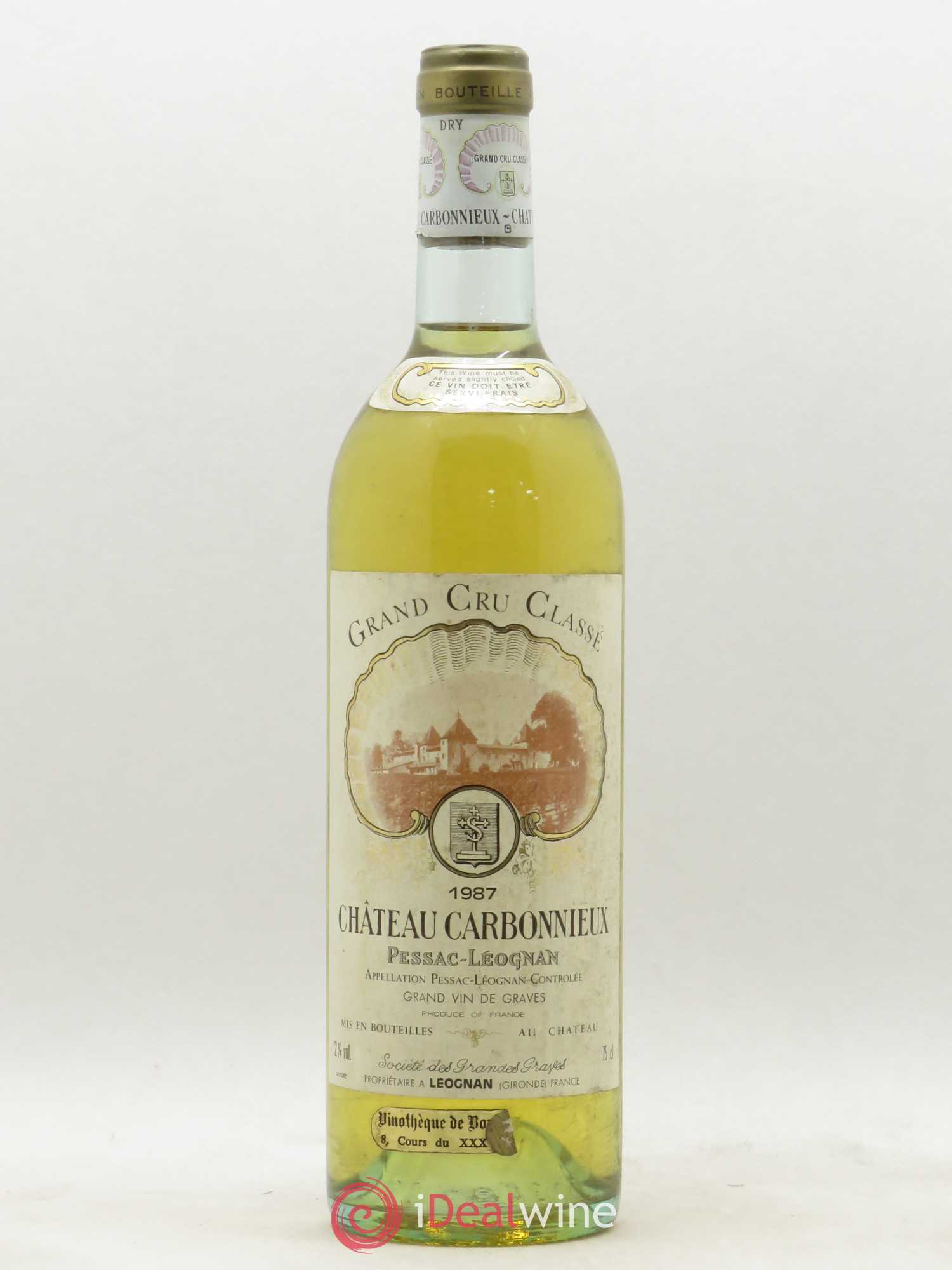 Château Carbonnieux Cru Classé de Graves 1987 - Lot de 1 bouteille - 0