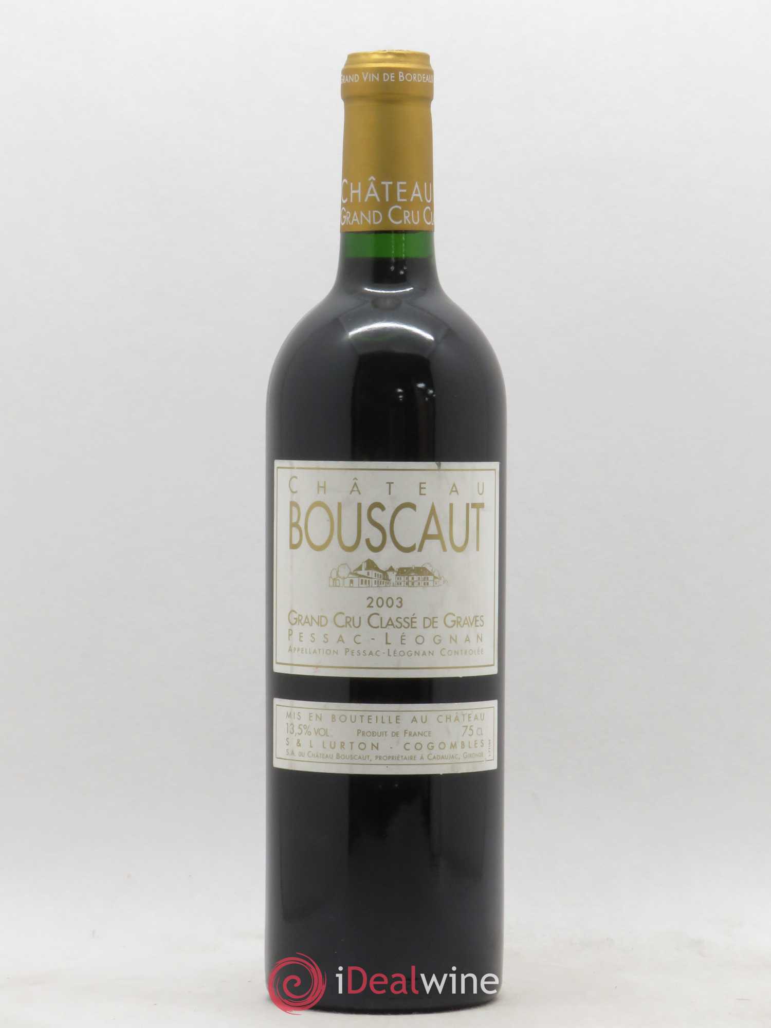 Château Bouscaut Cru Classé de Graves 2003 - Lot de 1 bouteille - 0