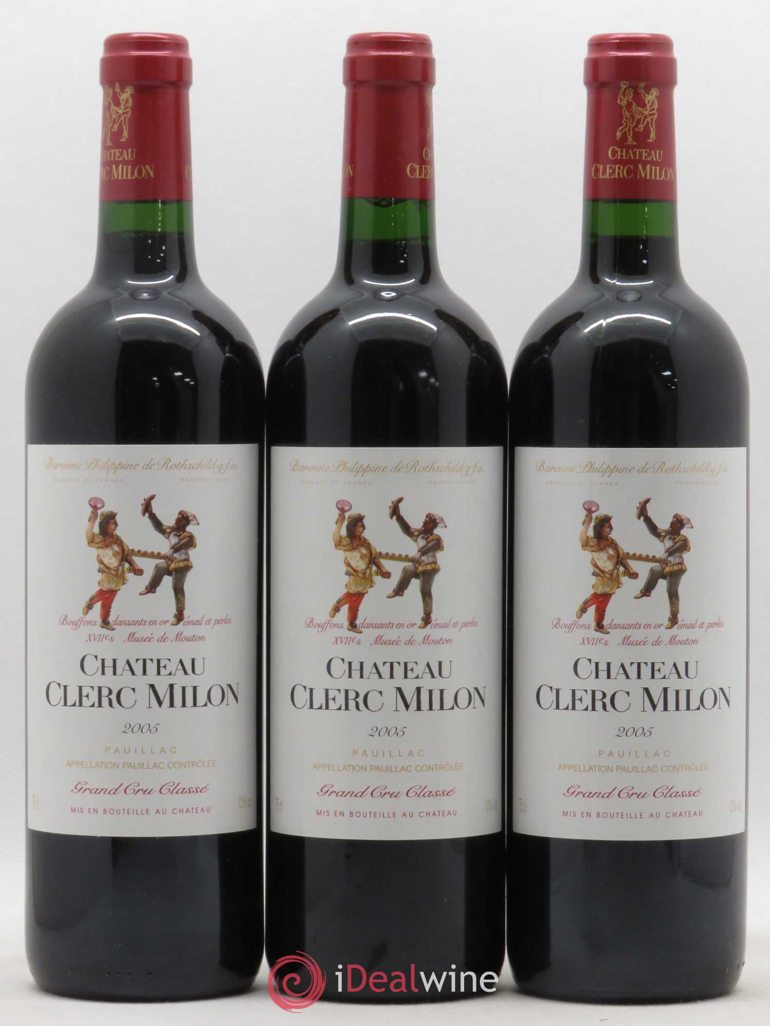 Château Clerc Milon 5ème Grand Cru Classé 2005 - Lot de 3 bouteilles - 0
