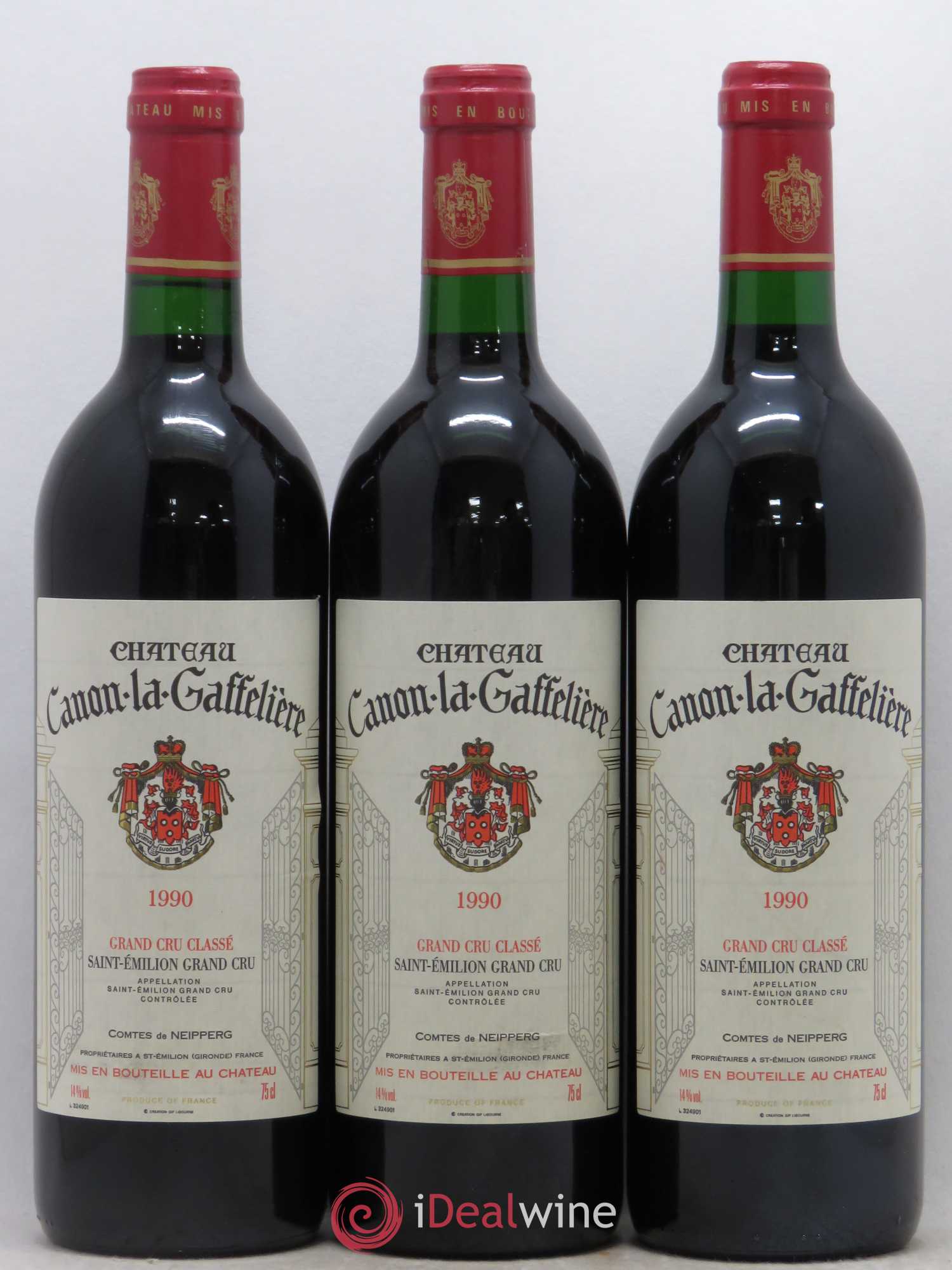 Château Canon la Gaffelière 1er Grand Cru Classé B 1990 - Lot de 3 bouteilles - 0