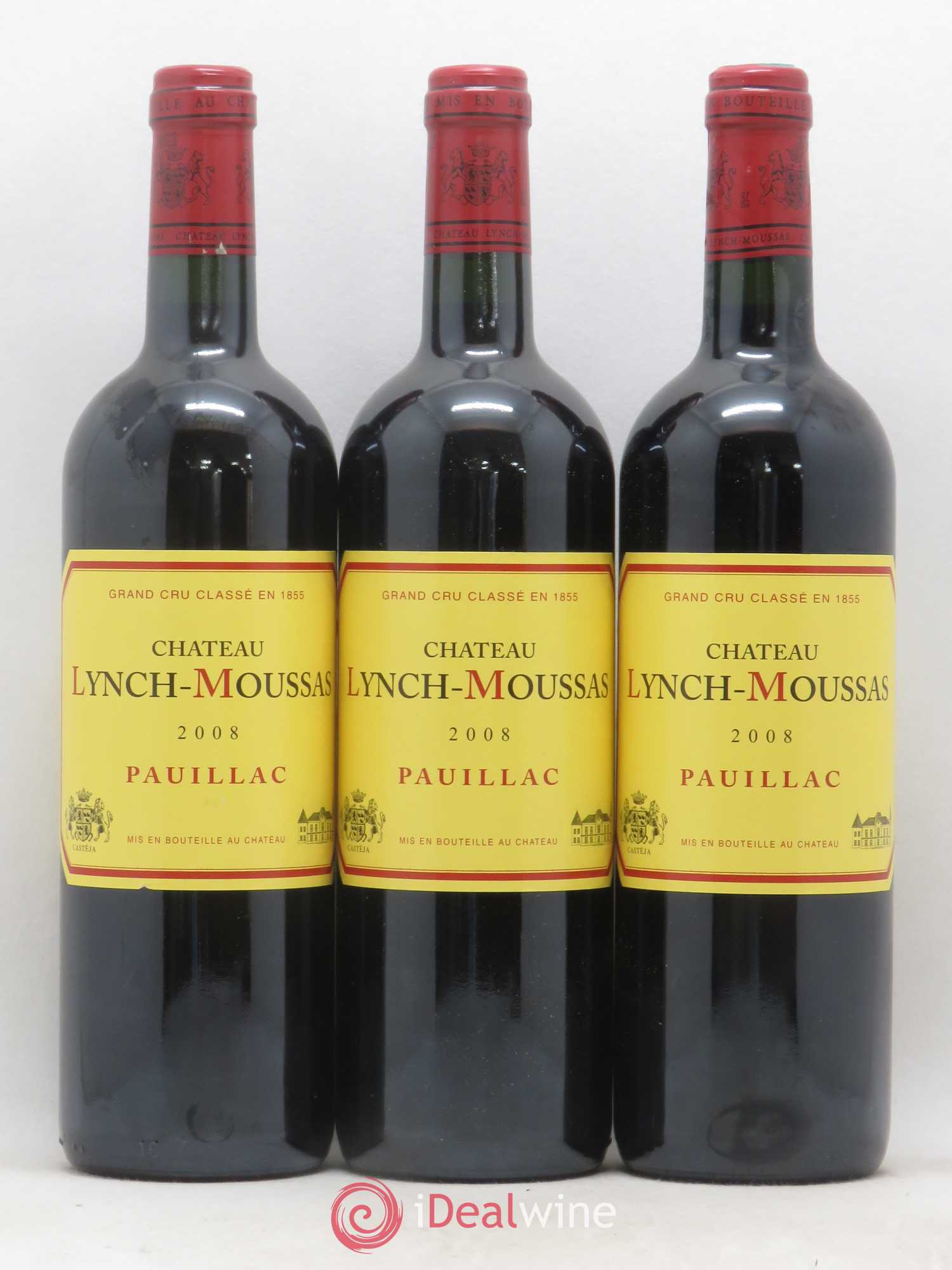 Château Lynch Moussas 5ème Grand Cru Classé 2008 - Lot de 3 bouteilles - 0