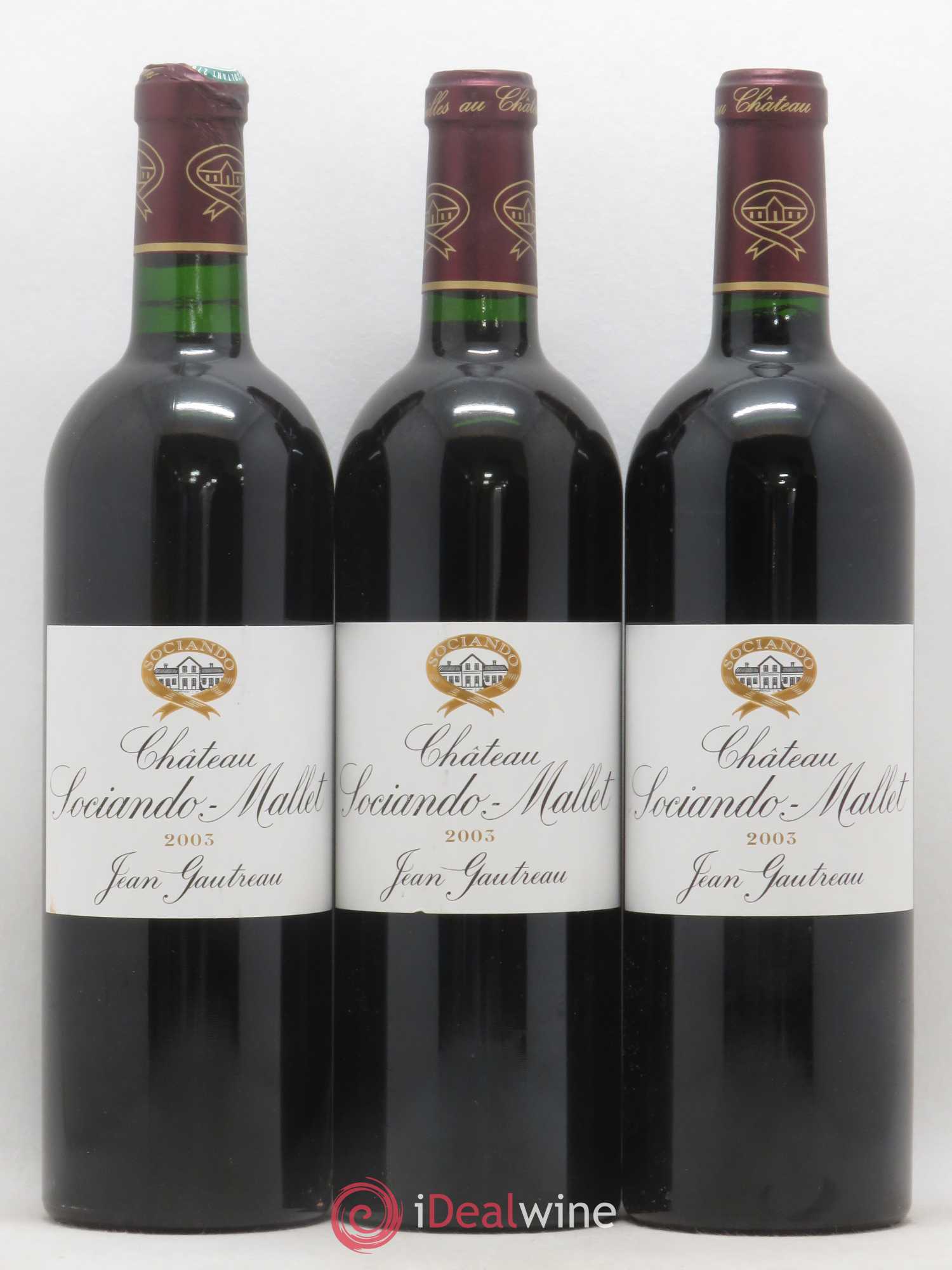 Château Sociando Mallet (sans prix de réserve) 2003 - Lot de 3 bouteilles - 0