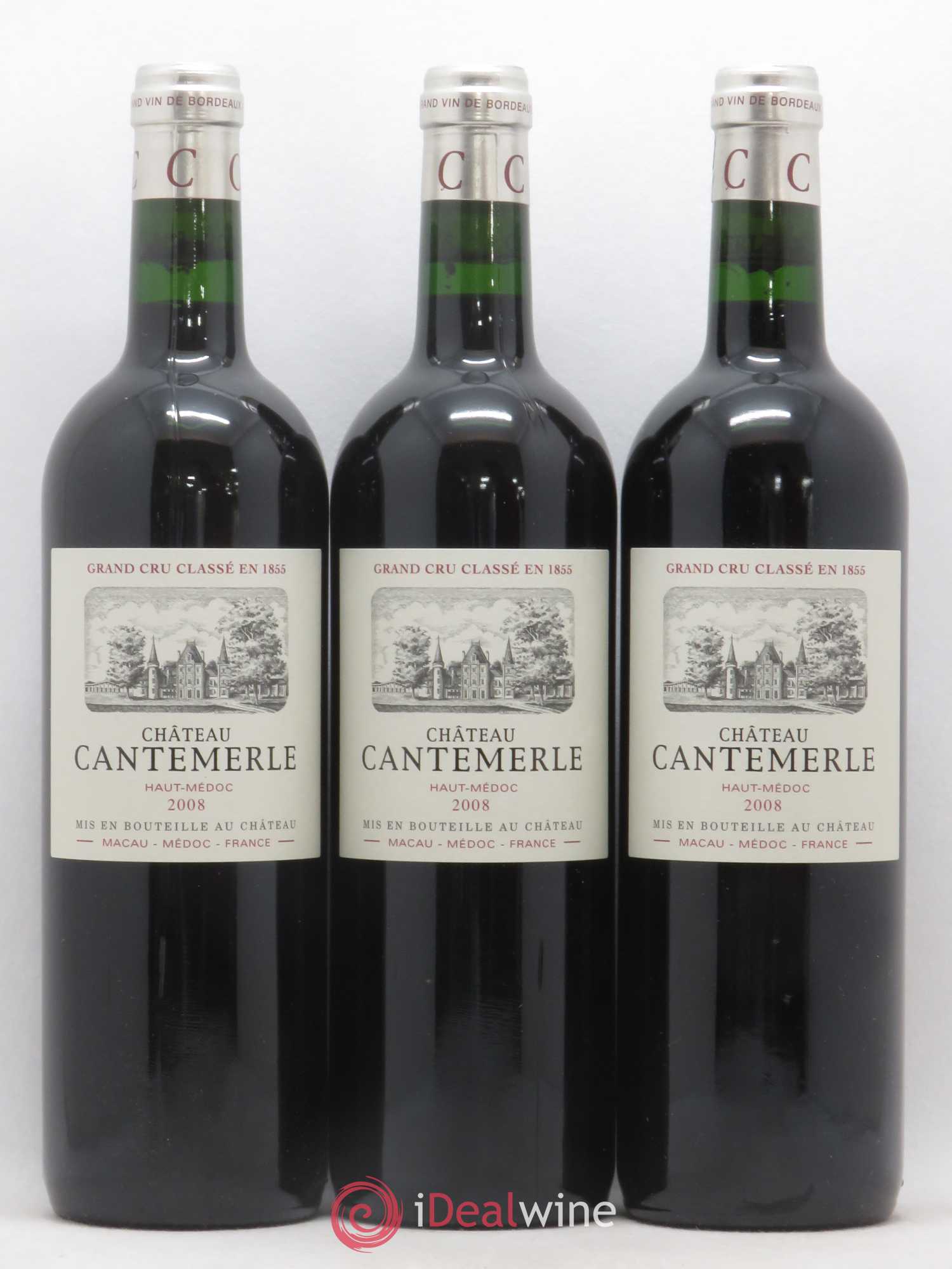 Château Cantemerle 5ème Grand Cru Classé 2008 - Lot de 3 bouteilles - 0