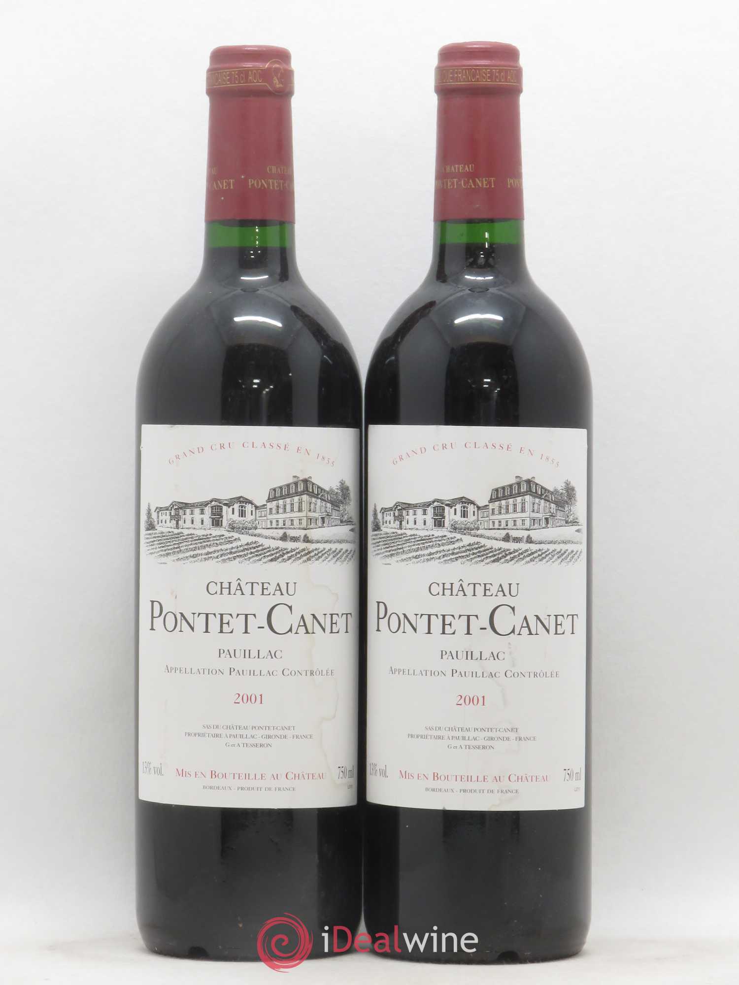 Château Pontet Canet 5ème Grand Cru Classé 2001 - Lot de 2 bouteilles - 0