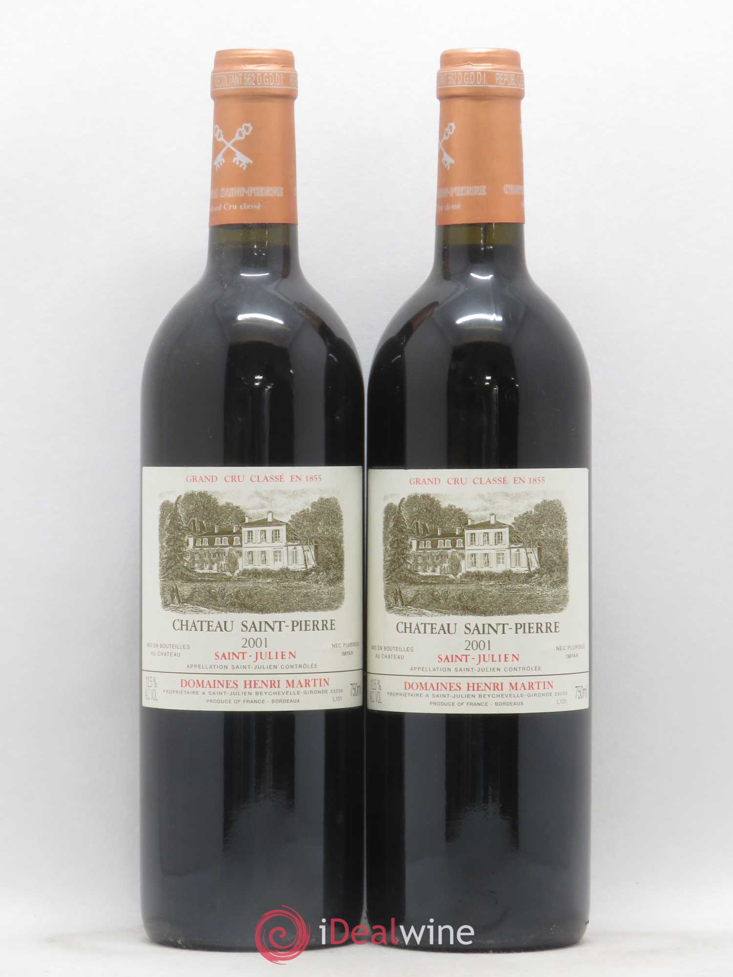 Château Saint-Pierre 4ème Grand Cru Classé 2001 - Lot de 2 bouteilles - 0