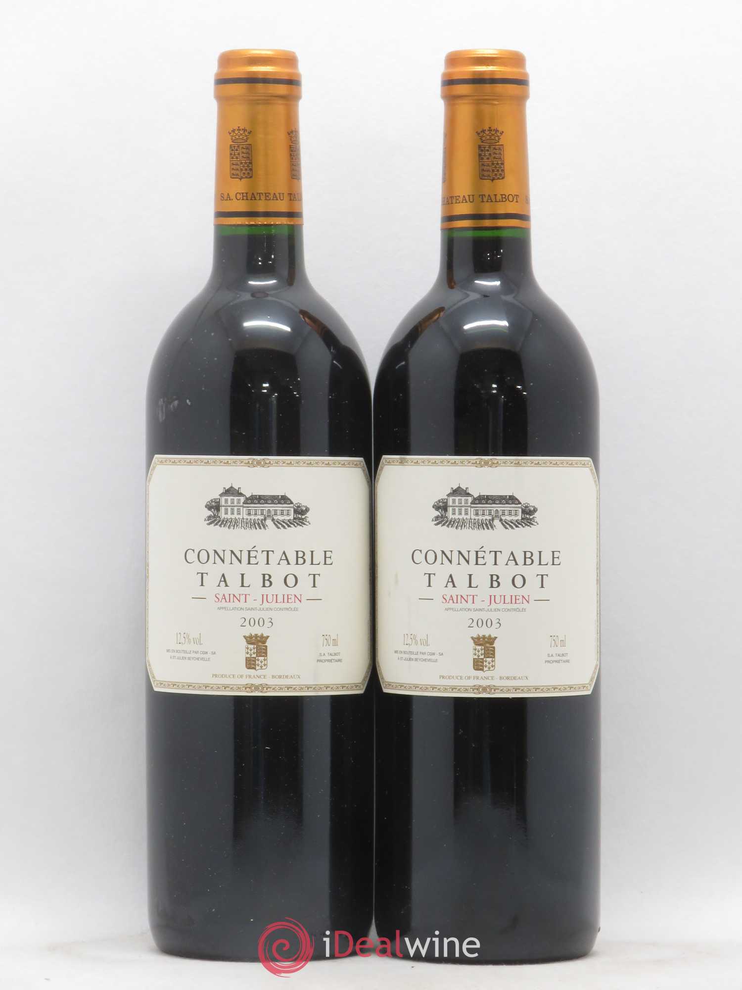 Connétable de Talbot Second Vin 2003 - Posten von 2 Flaschen - 0