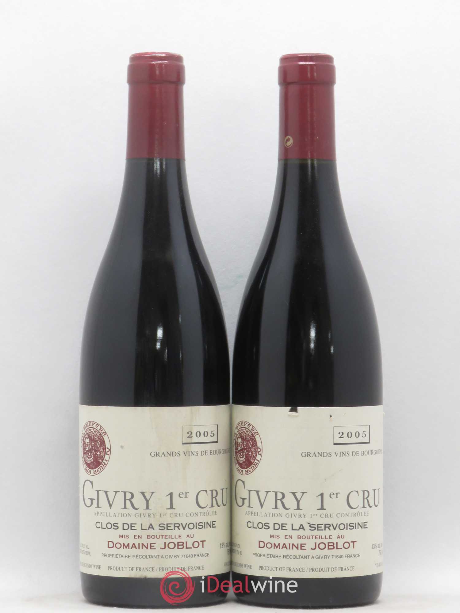 Givry 1er Cru Servoisine Joblot (Domaine) 2005 - Lot de 2 bouteilles - 0