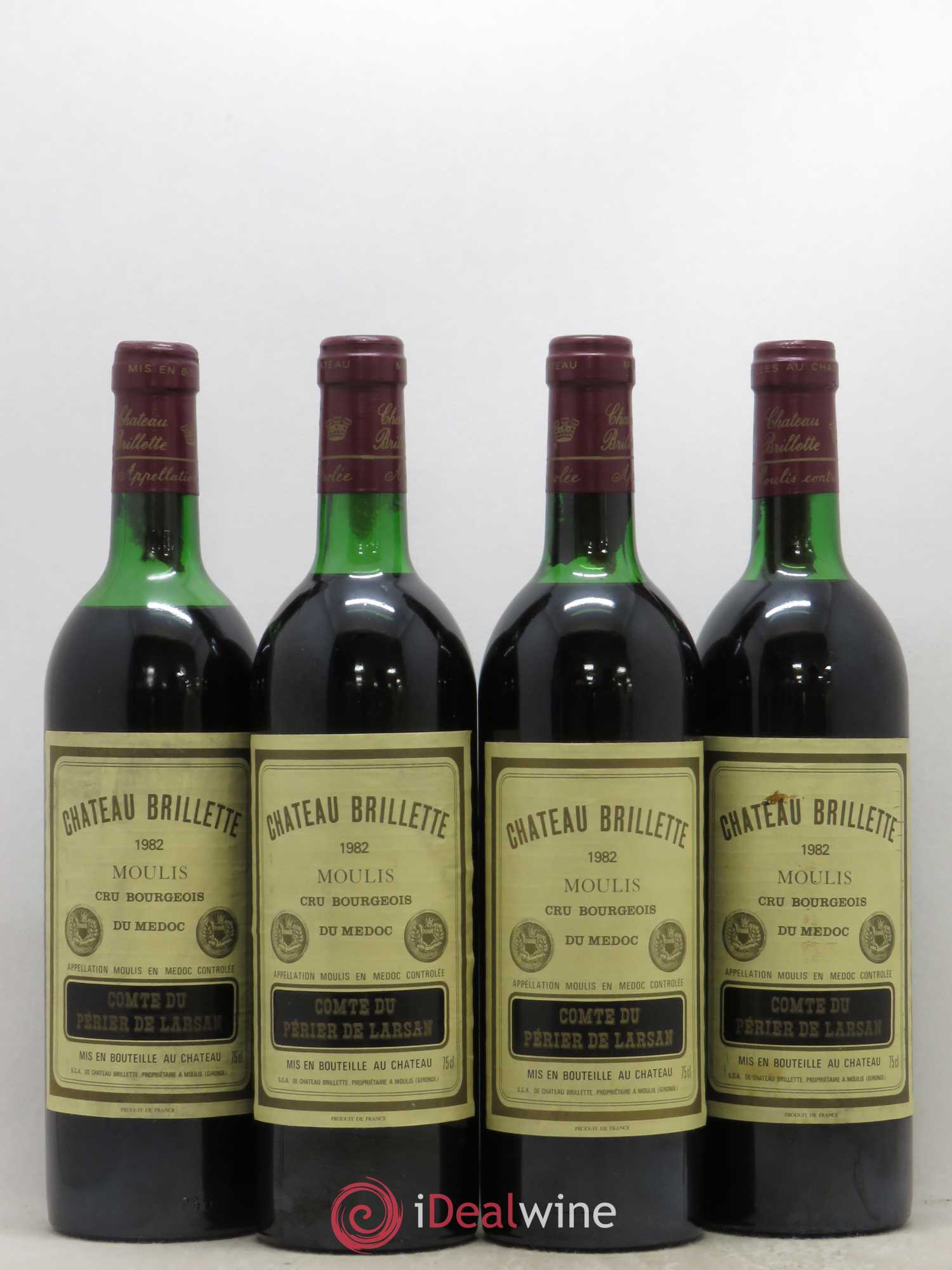 Château Brillette Cru Bourgeois 1982 - Lot de 4 bouteilles - 0