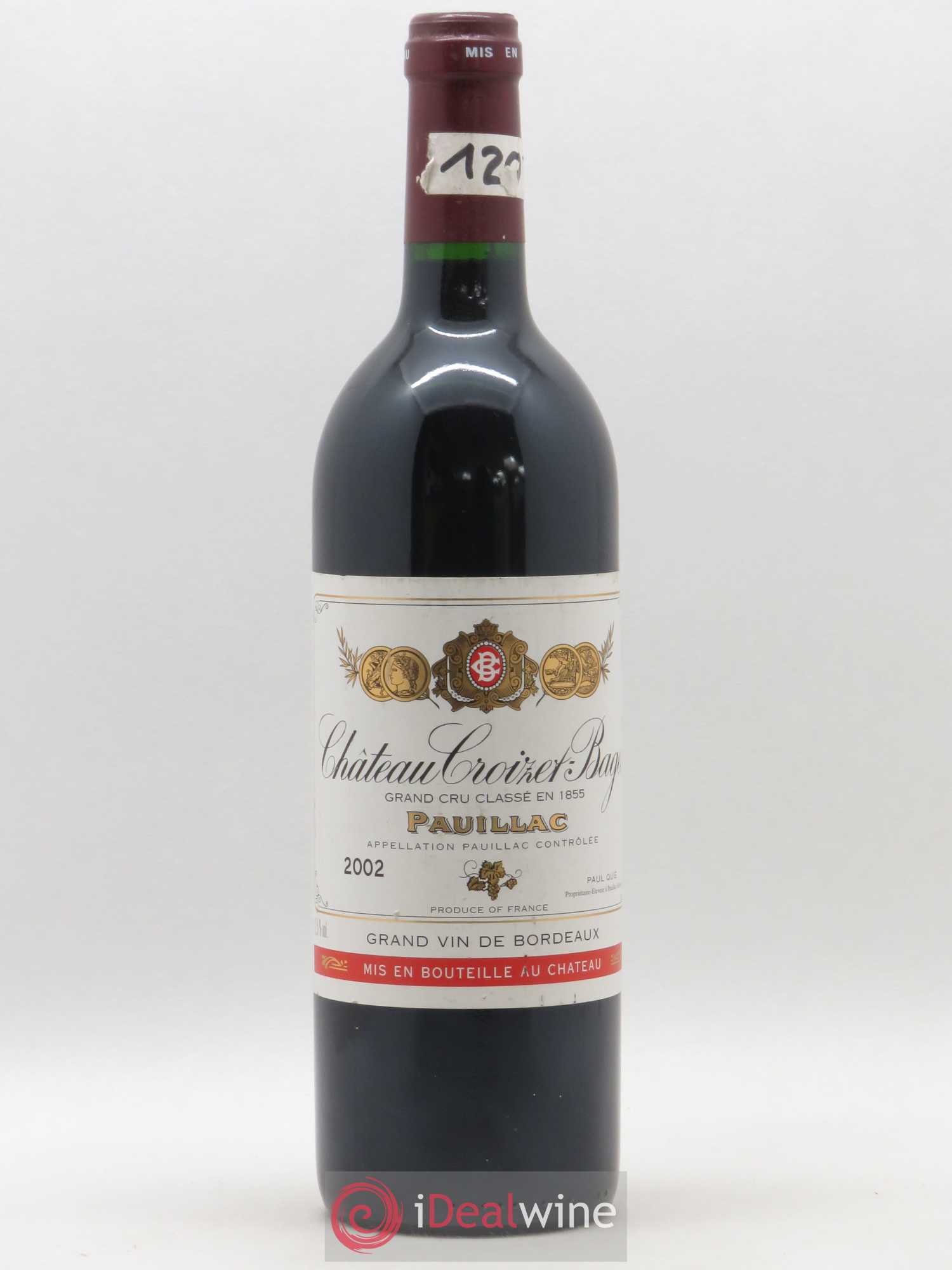 Château Croizet Bages 5ème Grand Cru Classé 2002 - Lot de 1 bouteille - 0