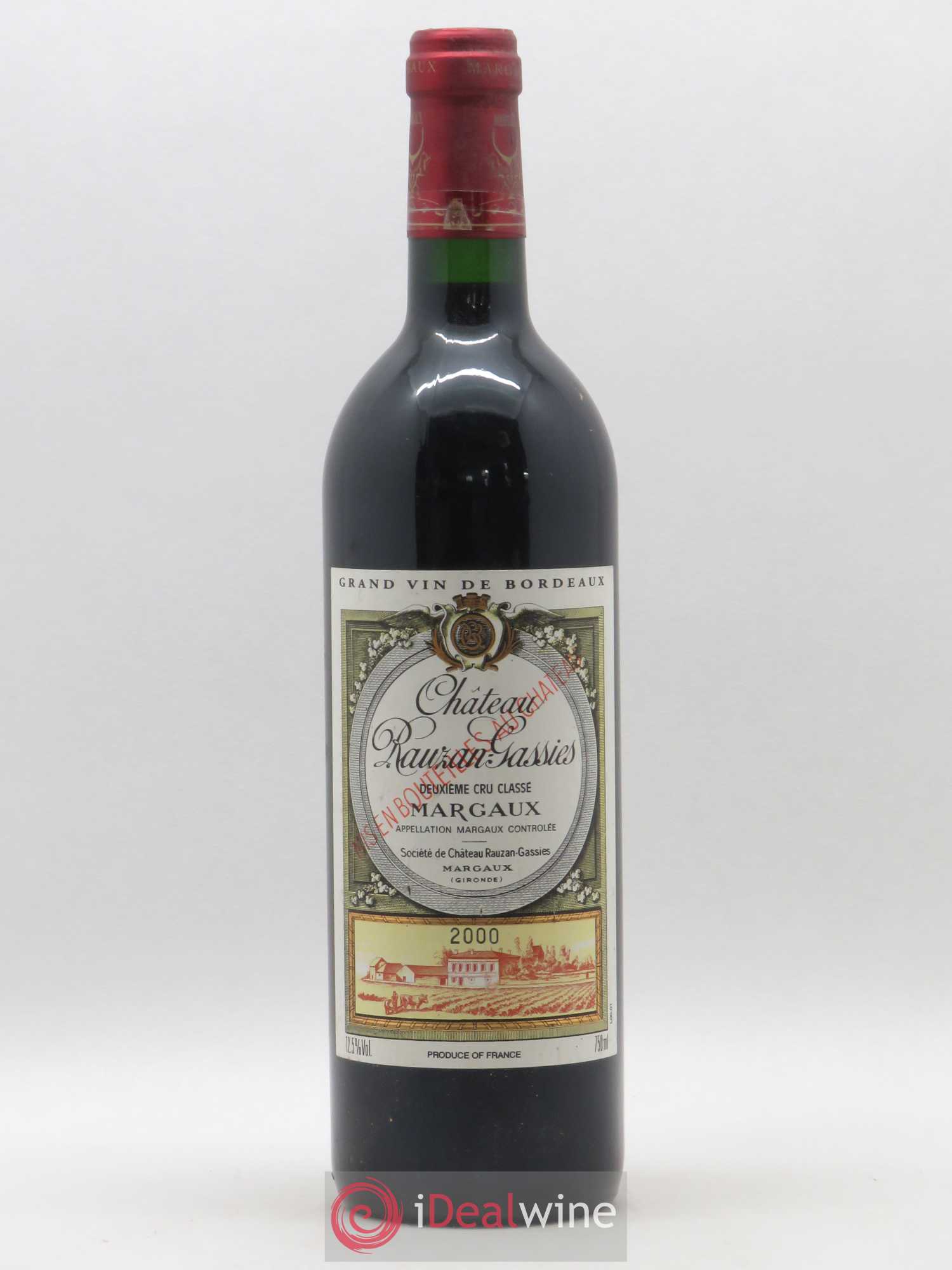 Château Rauzan-Gassies 2ème Grand Cru Classé 2000 - Lot de 1 bouteille - 0