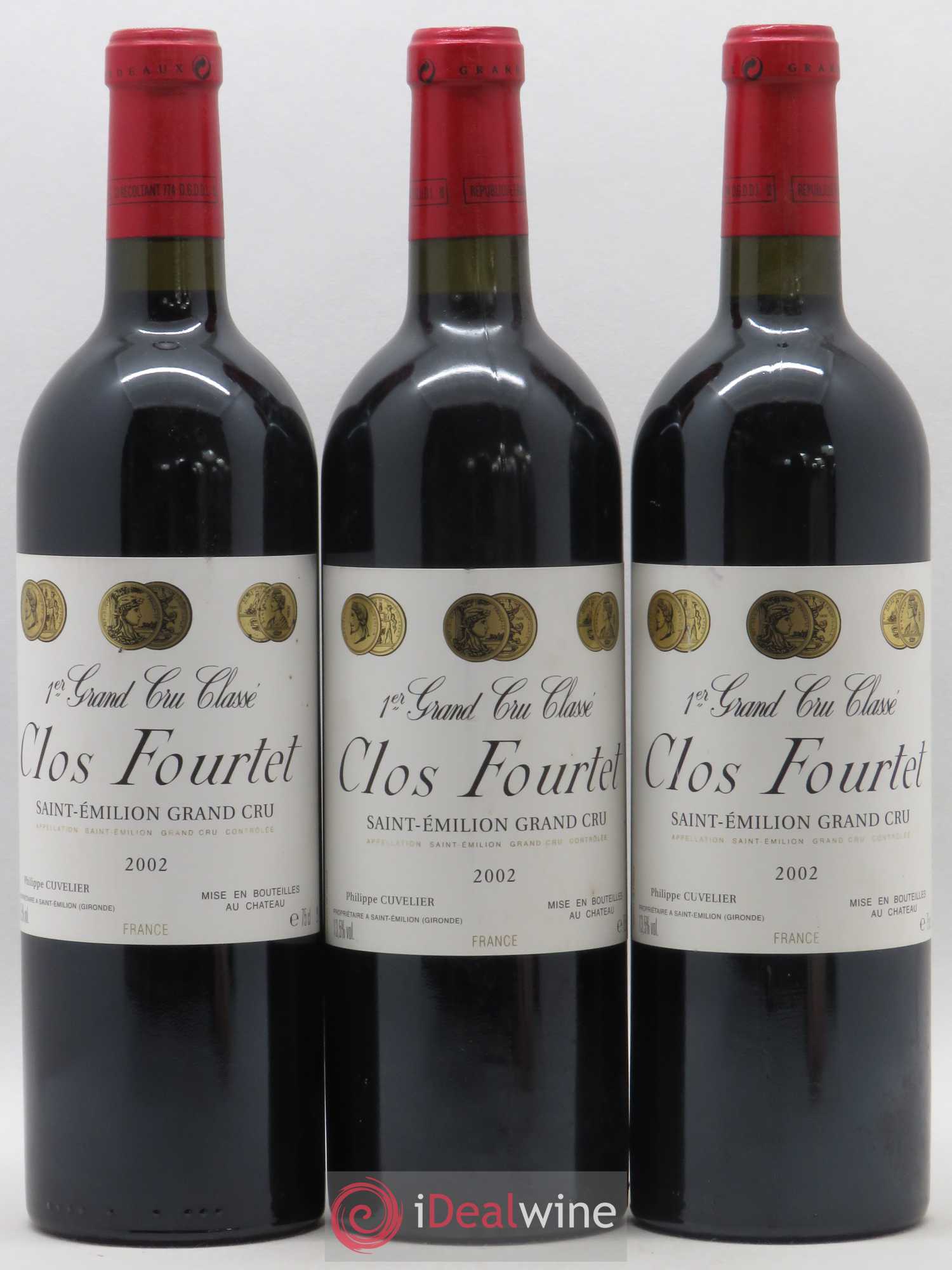 Clos Fourtet 1er Grand Cru Classé B 2002 - Lot de 3 bouteilles - 0