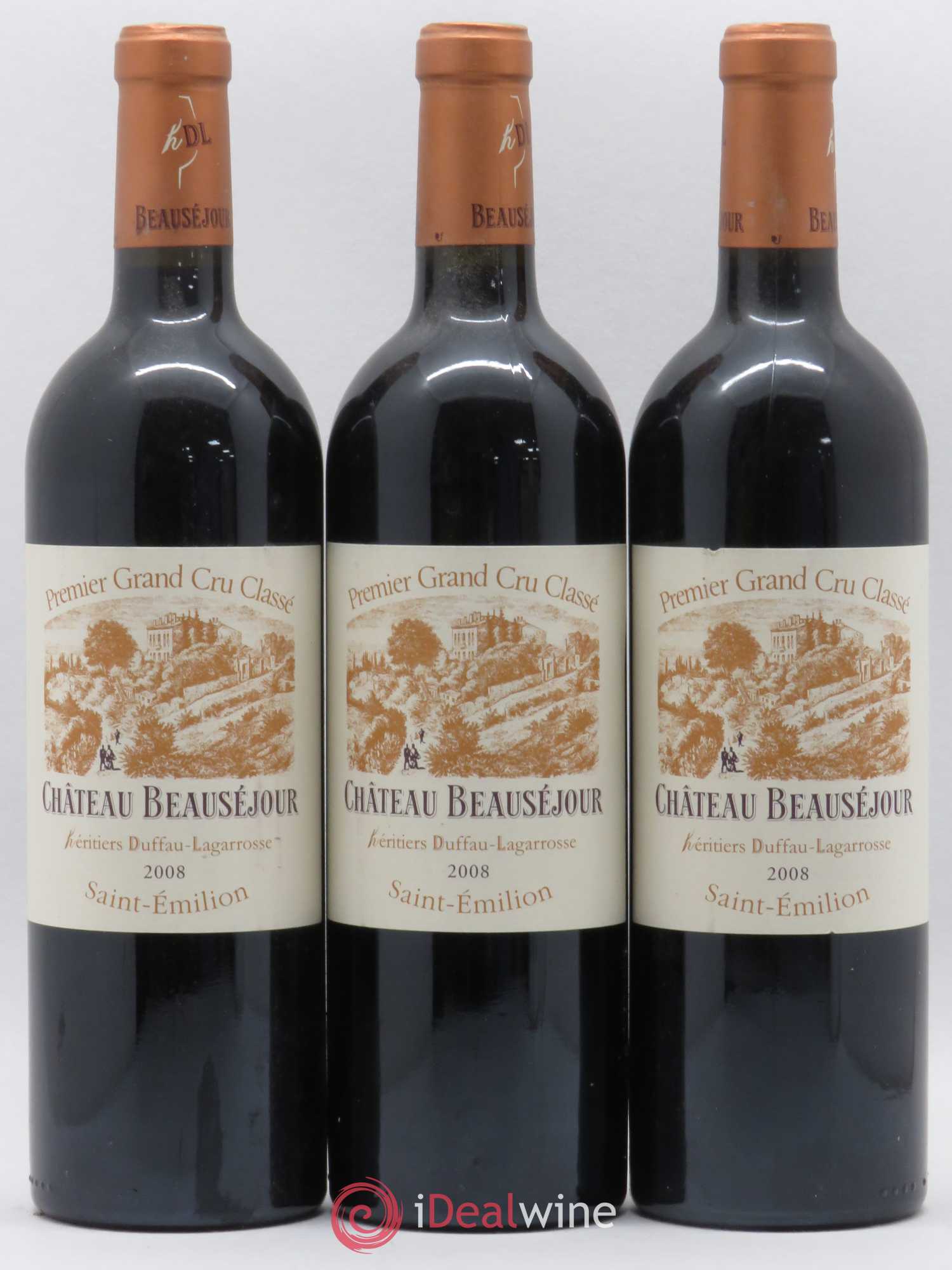 Château Beauséjour (Duffau-Lagarrosse) 1er Grand Cru Classé B 2008 - Lot de 3 bouteilles - 0