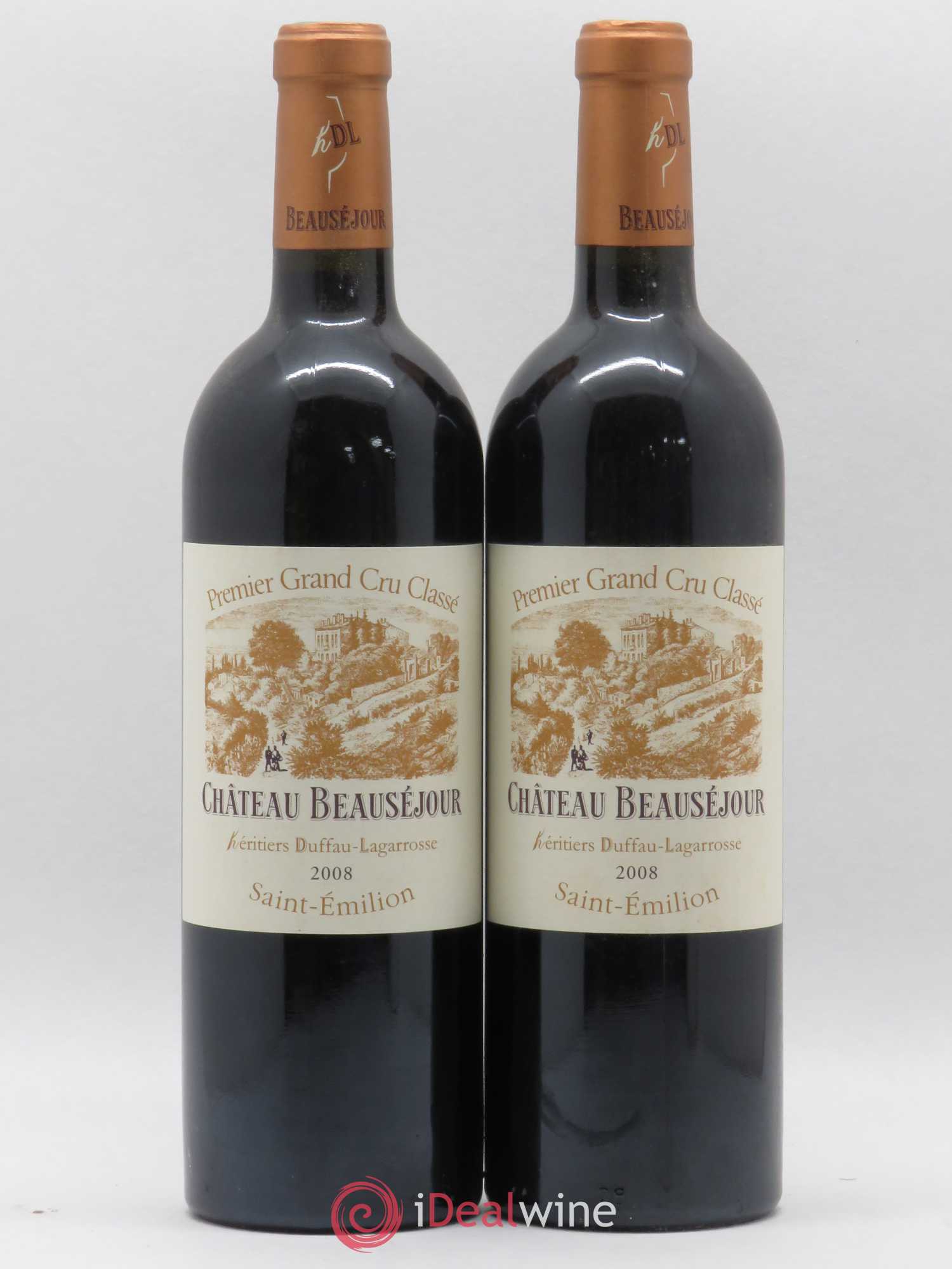 Château Beauséjour (Duffau-Lagarrosse) 1er Grand Cru Classé B 2008 - Lot de 2 bouteilles - 0