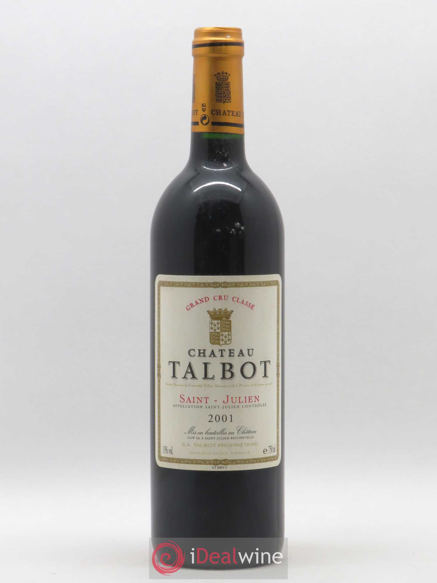 Château Talbot 4ème Grand Cru Classé 2001 - Lot de 1 bouteille - 0