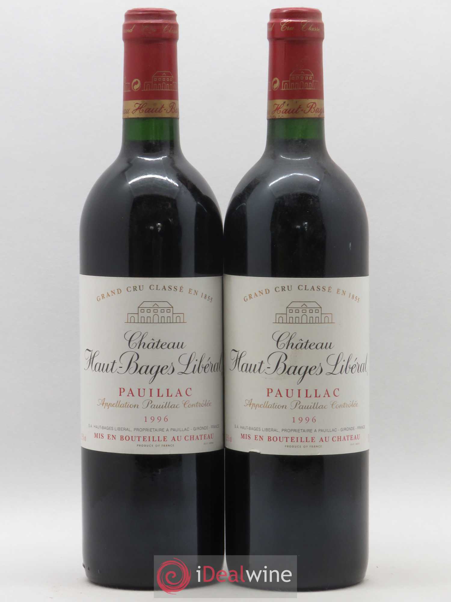 Château Haut Bages Libéral 5ème Grand Cru Classé 1996 - Lot de 2 bouteilles - 0