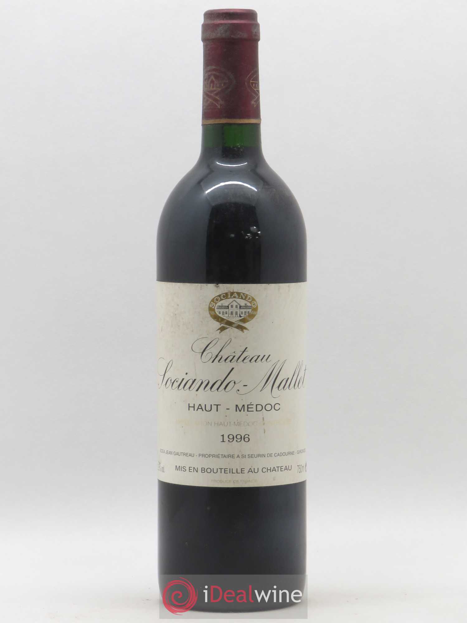 Château Sociando Mallet 1996 - Lot de 1 bouteille - 0