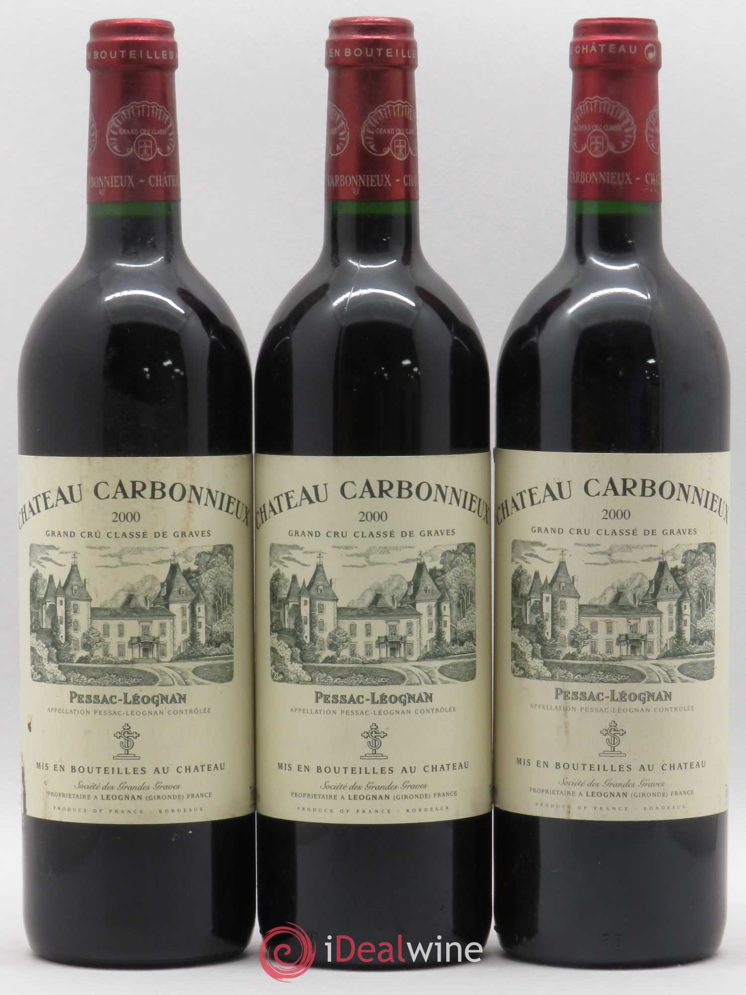 Château Carbonnieux Cru Classé de Graves 2000 - Lot de 3 bouteilles - 0