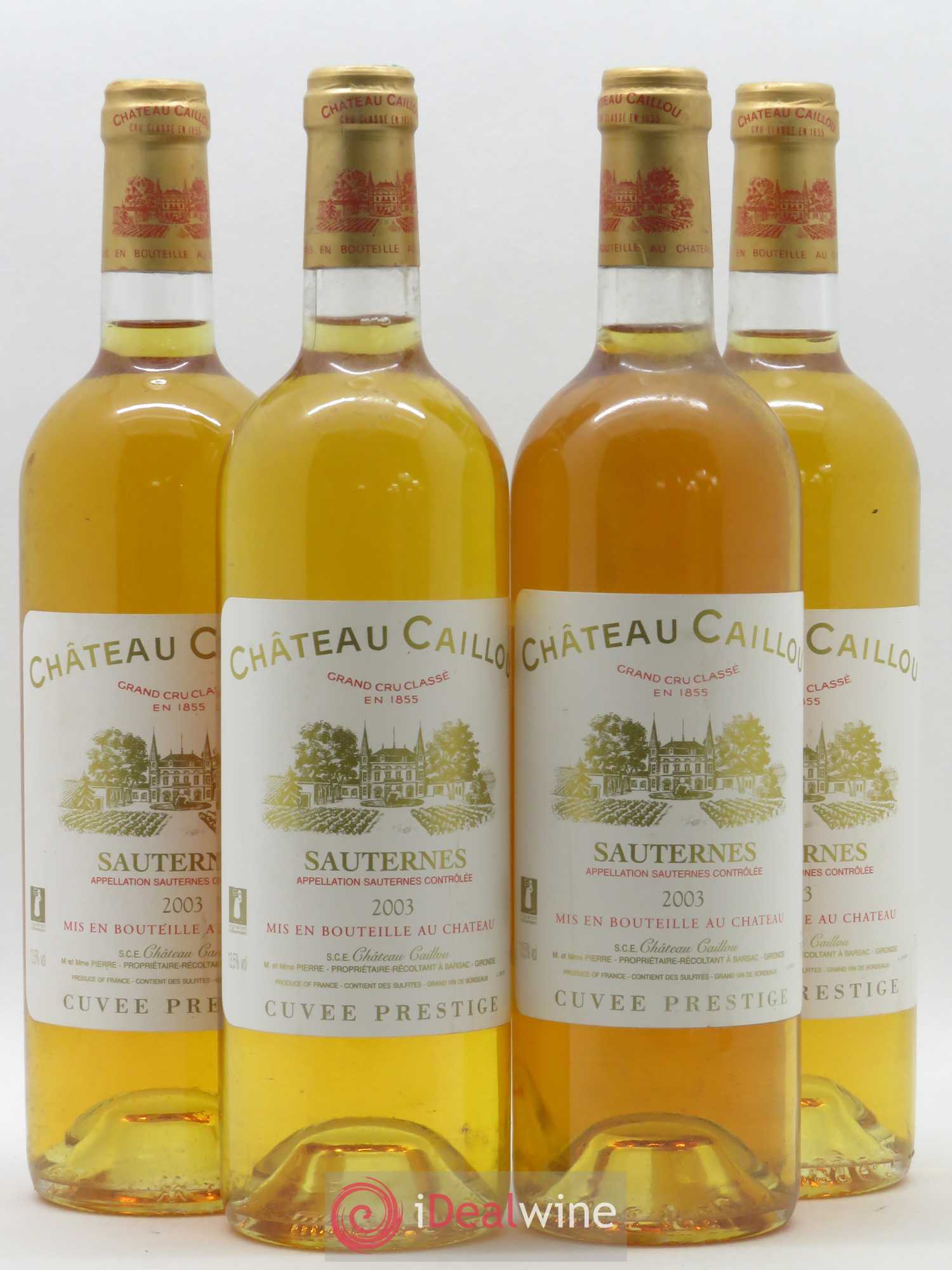 Château Caillou 2ème Grand Cru Classé 2003 - Lotto di 4 bottiglie - 0