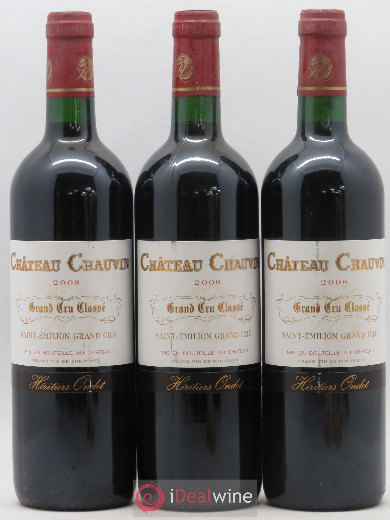 Château Chauvin Grand Cru Classé 2008 - Lot de 3 bouteilles - 0
