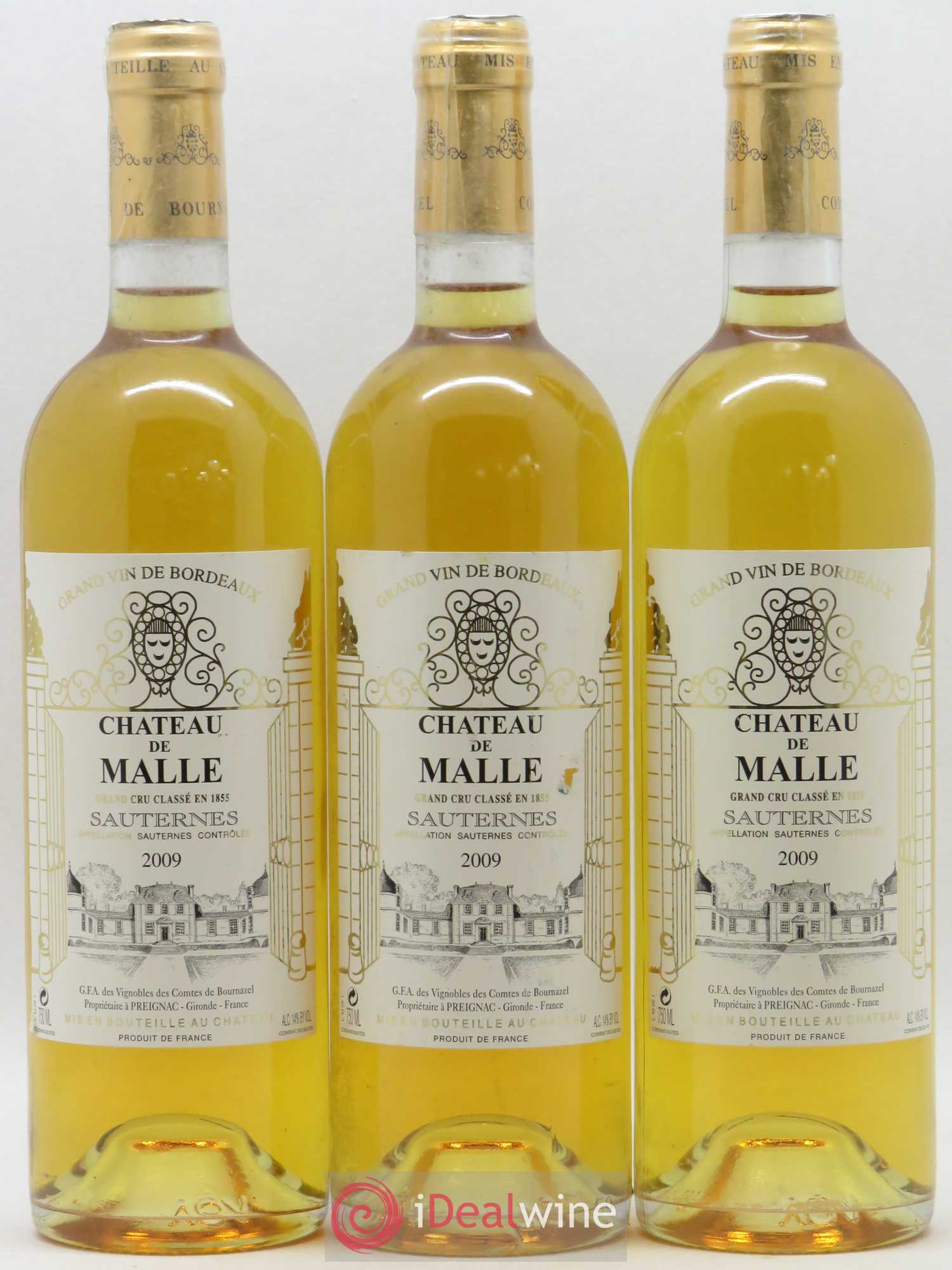 Château de Malle 2ème Grand Cru Classé 2009 - Lotto di 3 bottiglie - 0