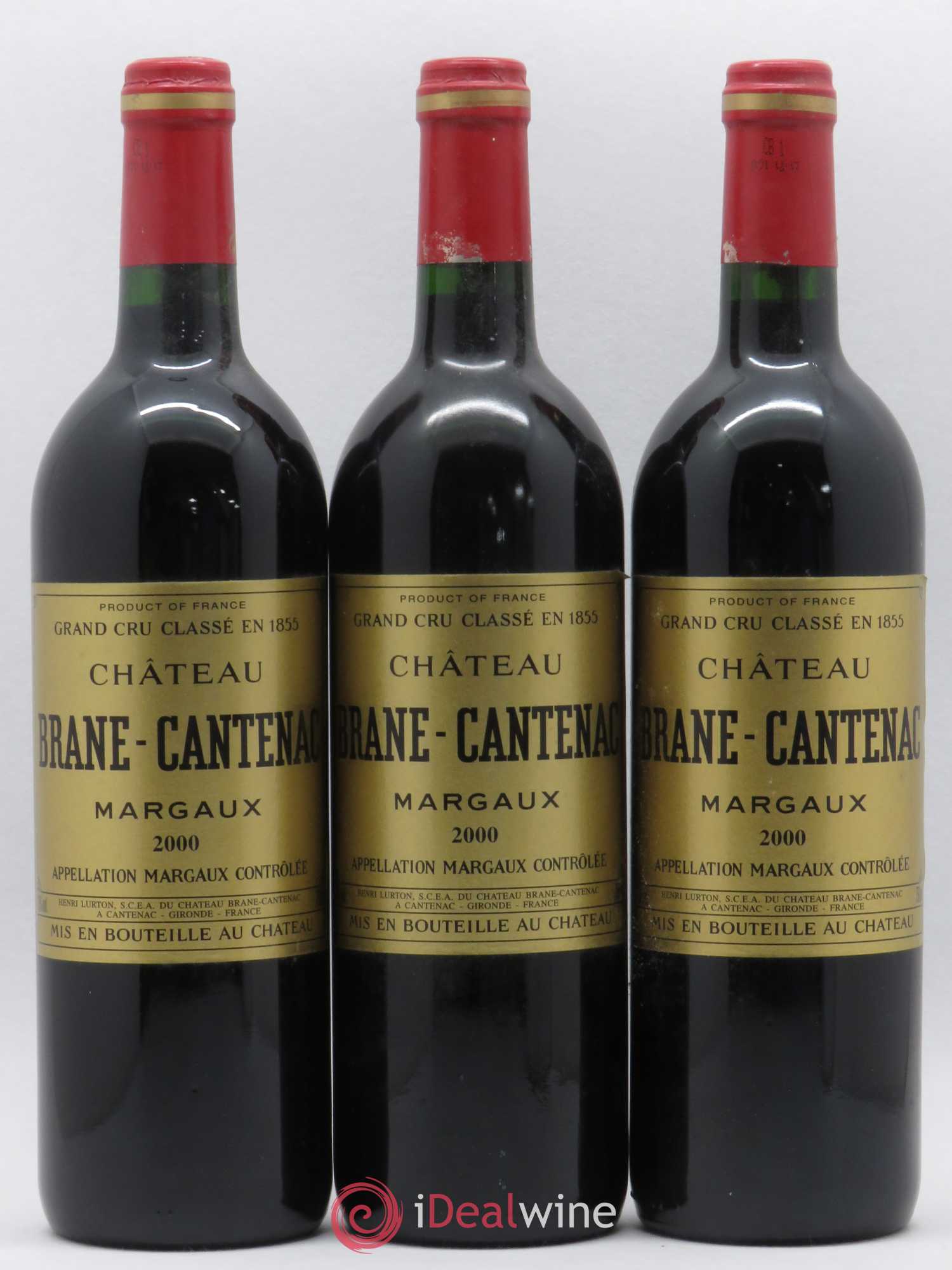 Château Brane Cantenac 2ème Grand Cru Classé 2000 - Lot de 3 bouteilles - 0