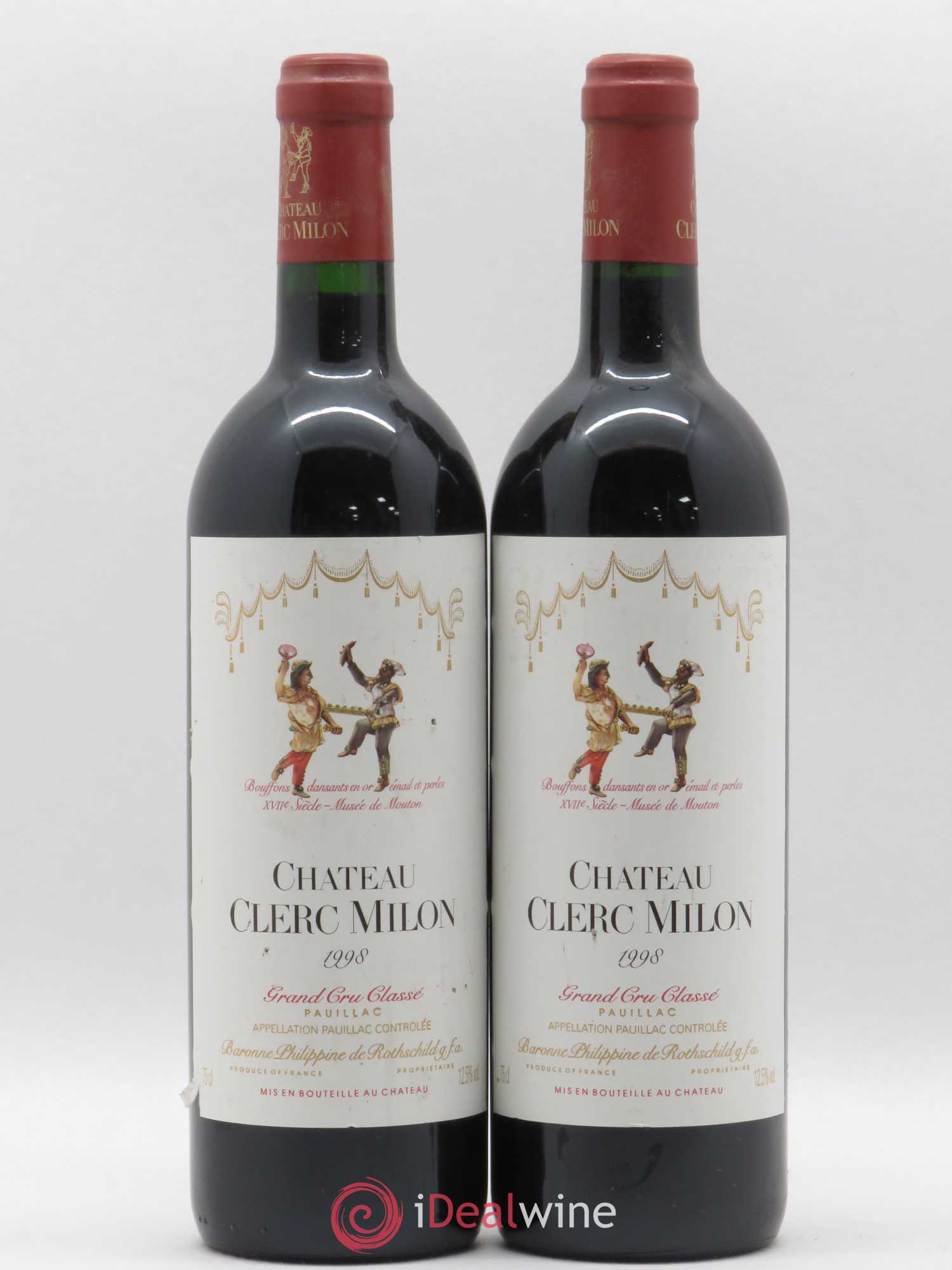 Château Clerc Milon 5ème Grand Cru Classé 1998 - Lot de 2 bouteilles - 0