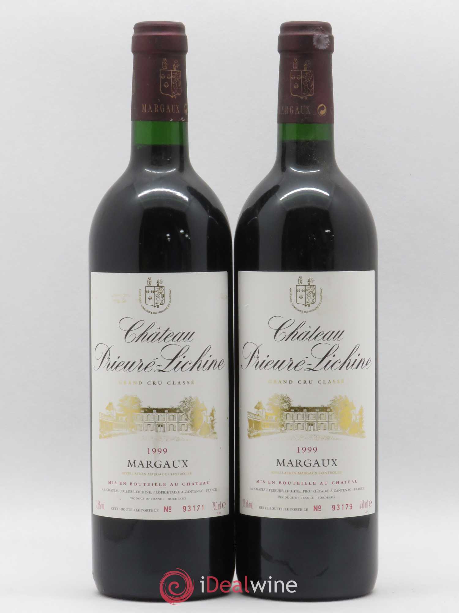 Château Prieuré Lichine 4ème Grand Cru Classé 1999 - Lot de 2 bouteilles - 0