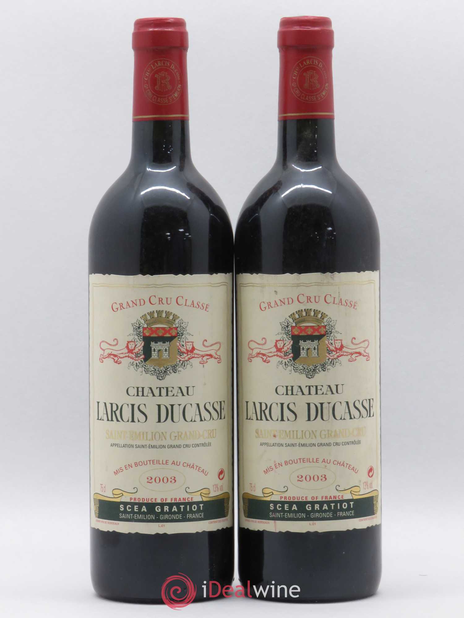 Château Larcis Ducasse 1er Grand Cru Classé B 2003 - Lot de 2 bouteilles - 0