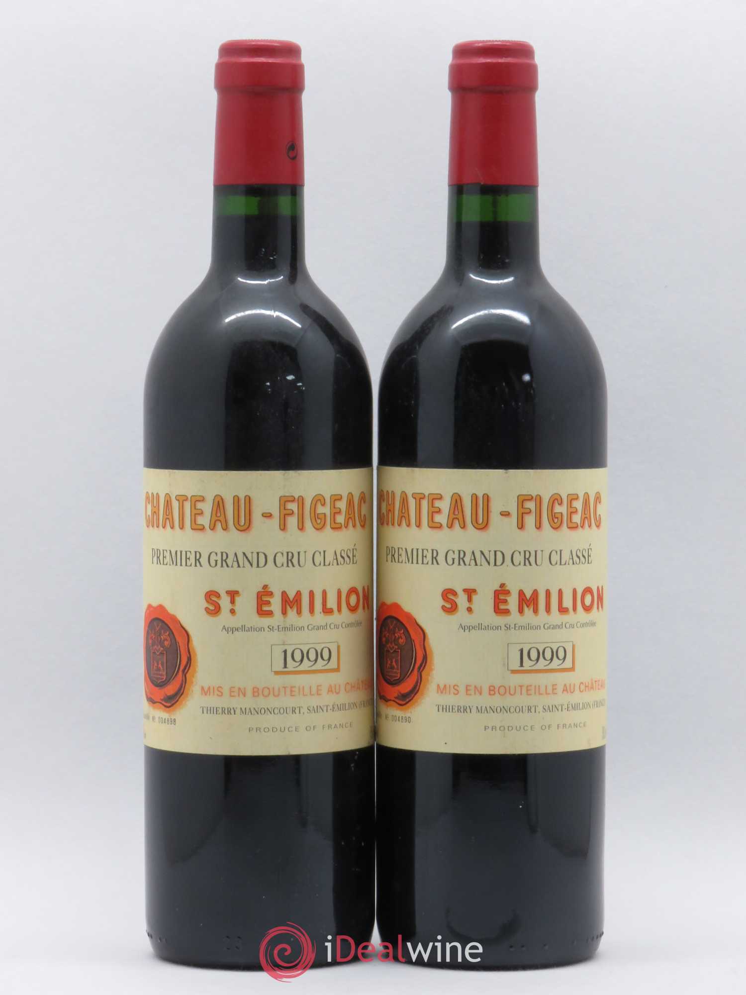 Château Figeac 1er Grand Cru Classé A 1999 - Lot de 2 bouteilles - 0