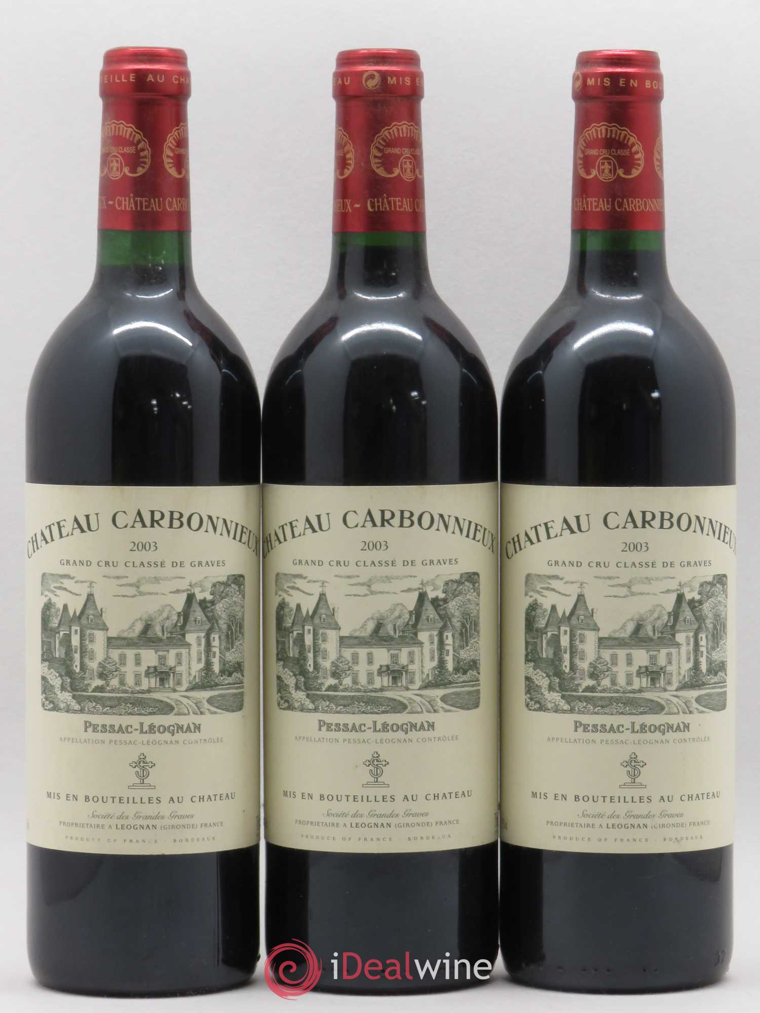 Château Carbonnieux Cru Classé de Graves 2003 - Lot de 3 bouteilles - 0