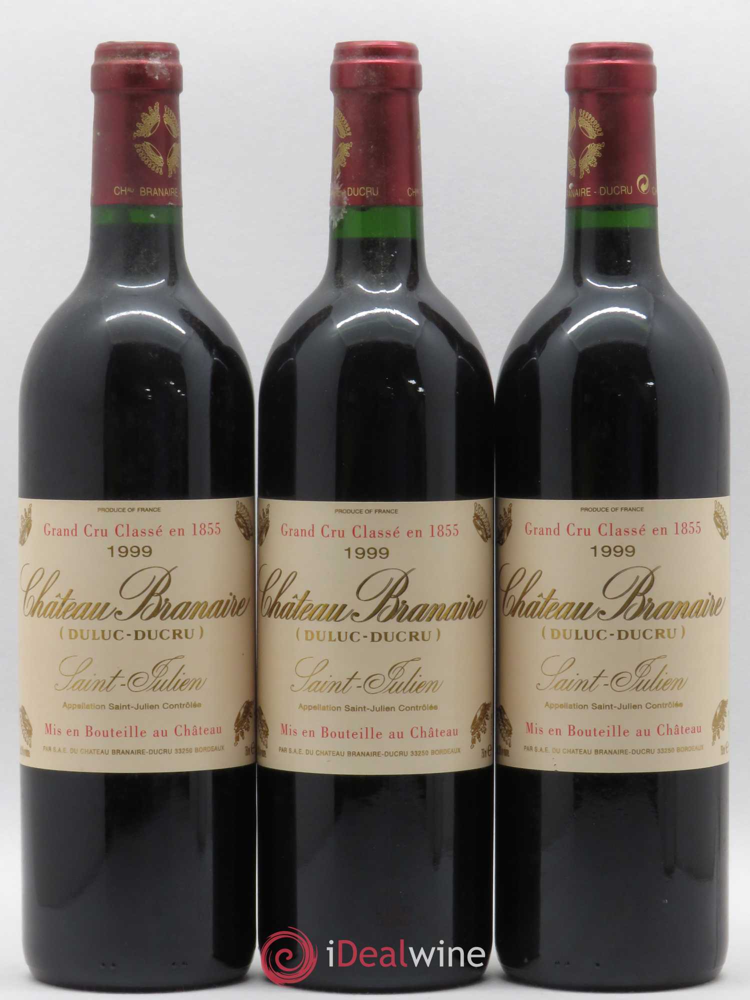 Château Branaire Ducru 4ème Grand Cru Classé 1999 - Lot de 3 bouteilles - 0