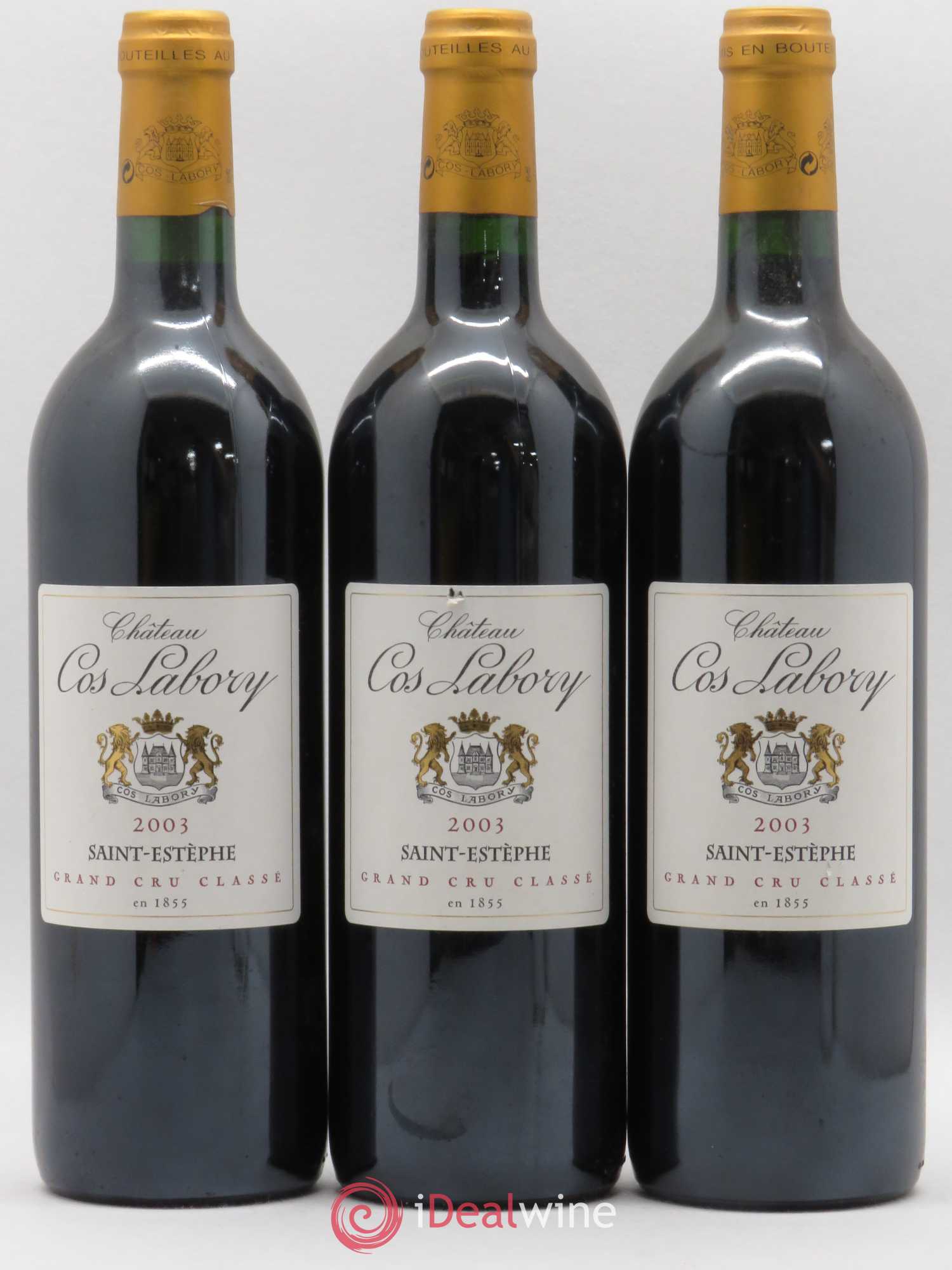 Château Cos Labory 5ème Grand Cru Classé 2003 - Lot de 3 bouteilles - 0