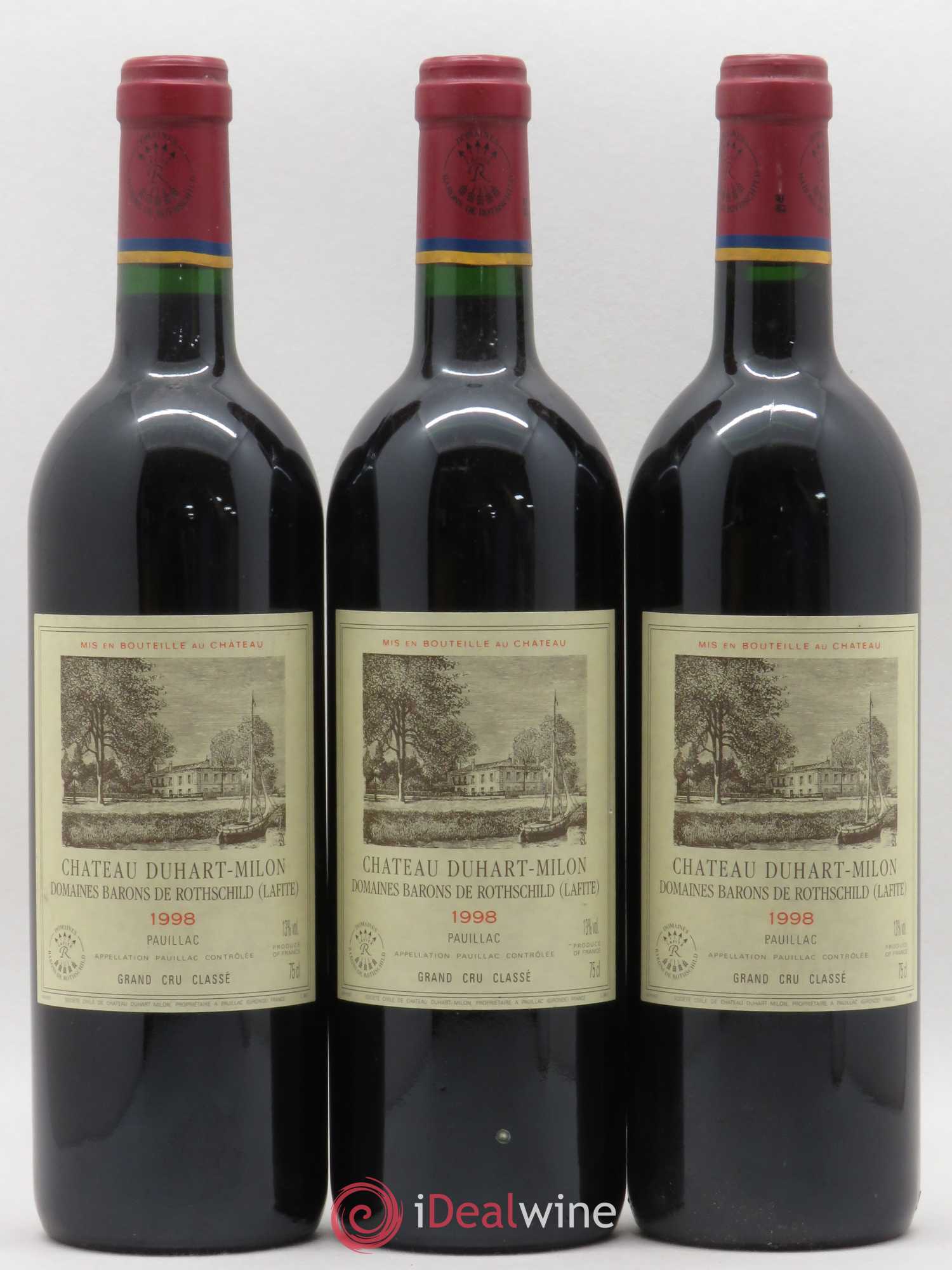 Château Duhart-Milon 4ème Grand Cru Classé 1998 - Lot de 3 bouteilles - 0