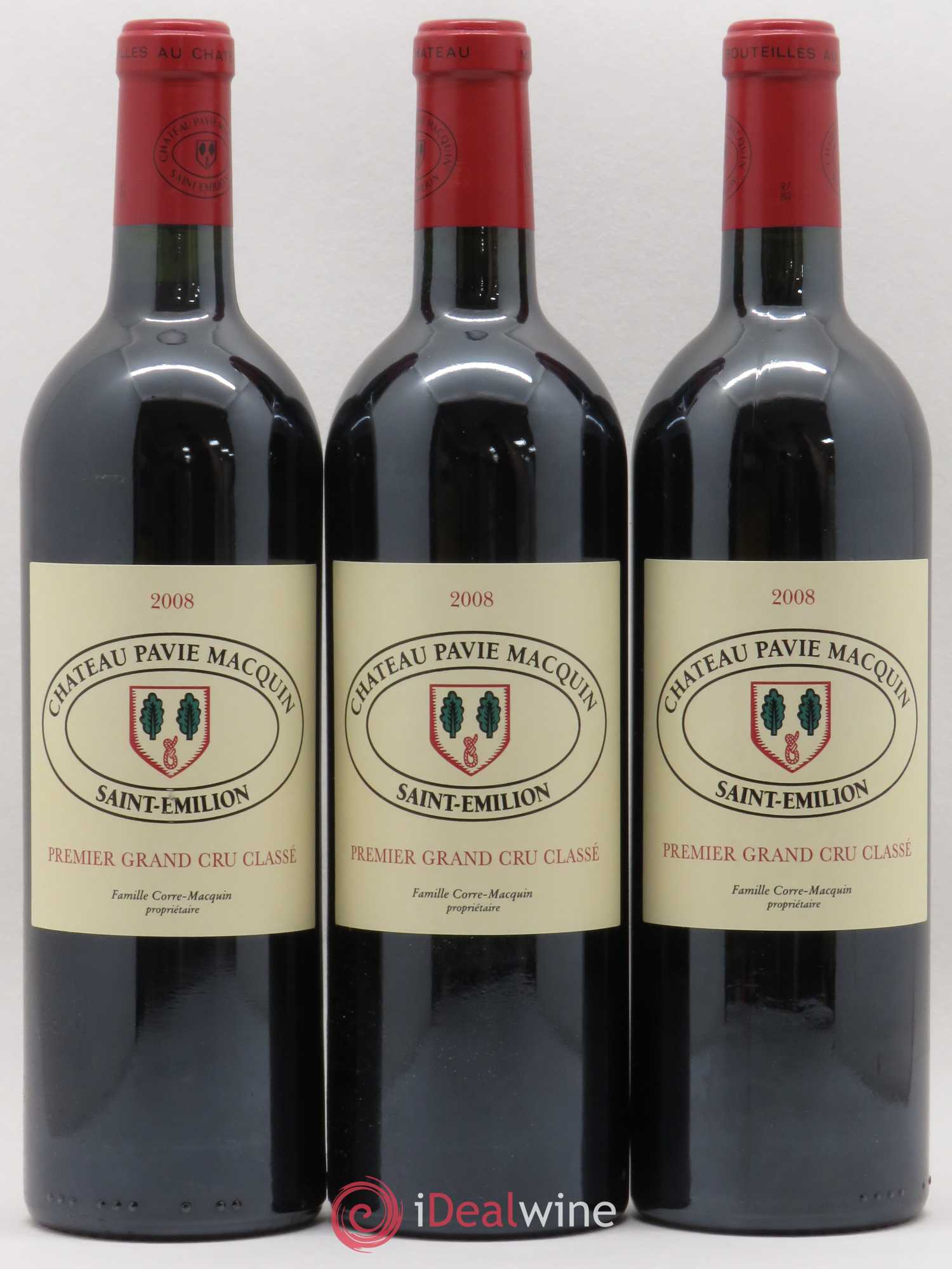 Château Pavie Macquin 1er Grand Cru Classé B 2008 - Lot de 3 bouteilles - 0