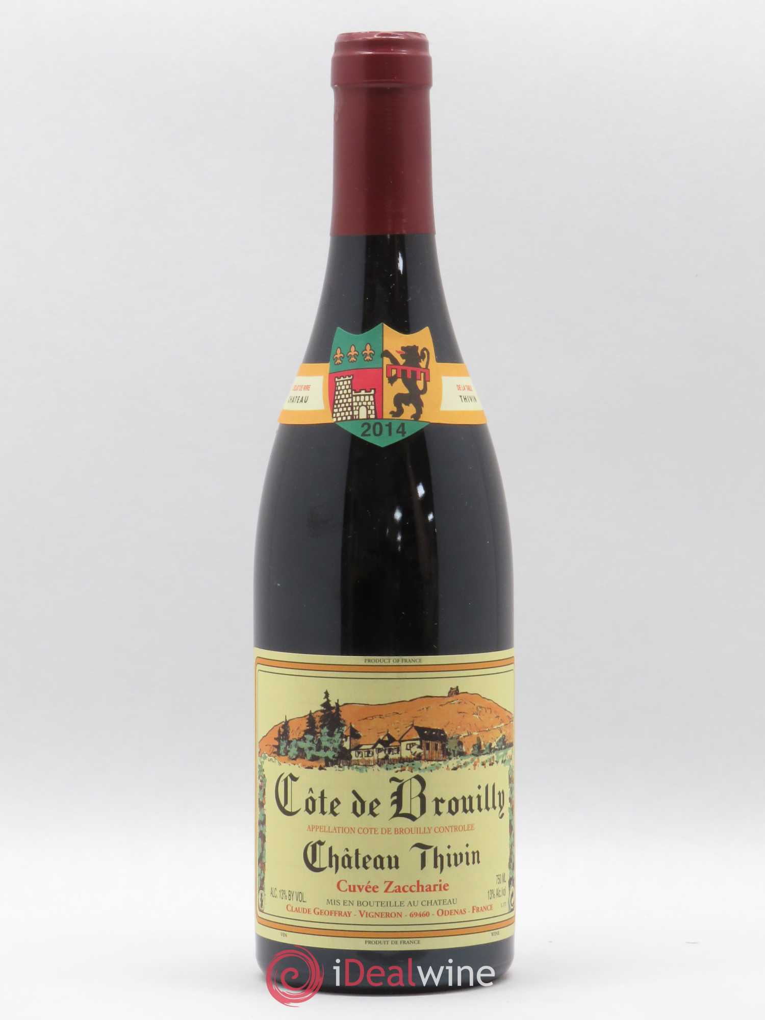 Côte de Brouilly Cuvée Zaccharie Château Thivin 2014 - Lot de 1 bouteille - 0