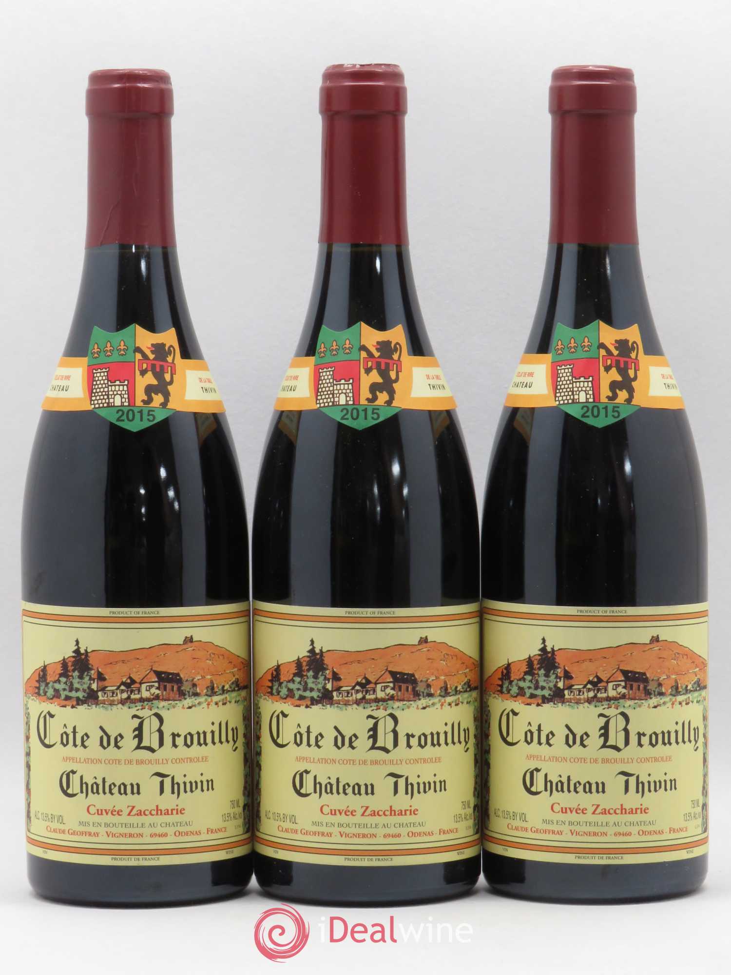 Côte de Brouilly Cuvée Zaccharie Château Thivin 2015 - Lot de 3 bouteilles - 0