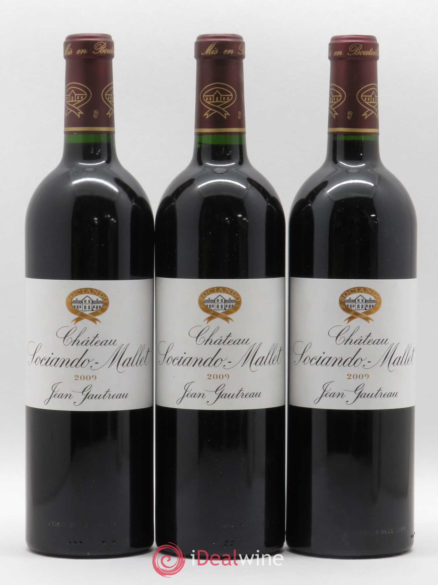 Château Sociando Mallet 2009 - Lot de 3 bouteilles - 0