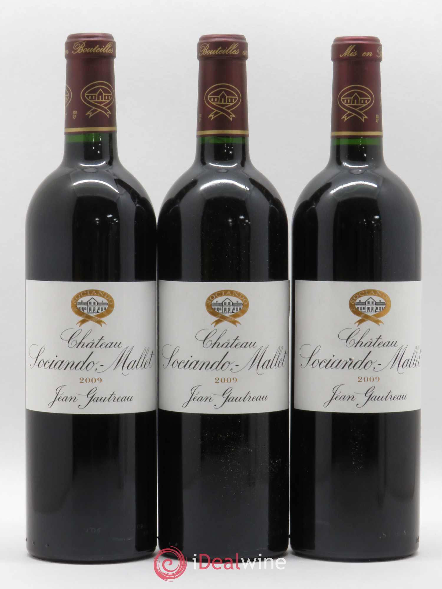 Château Sociando Mallet 2009 - Lot de 3 bouteilles - 0