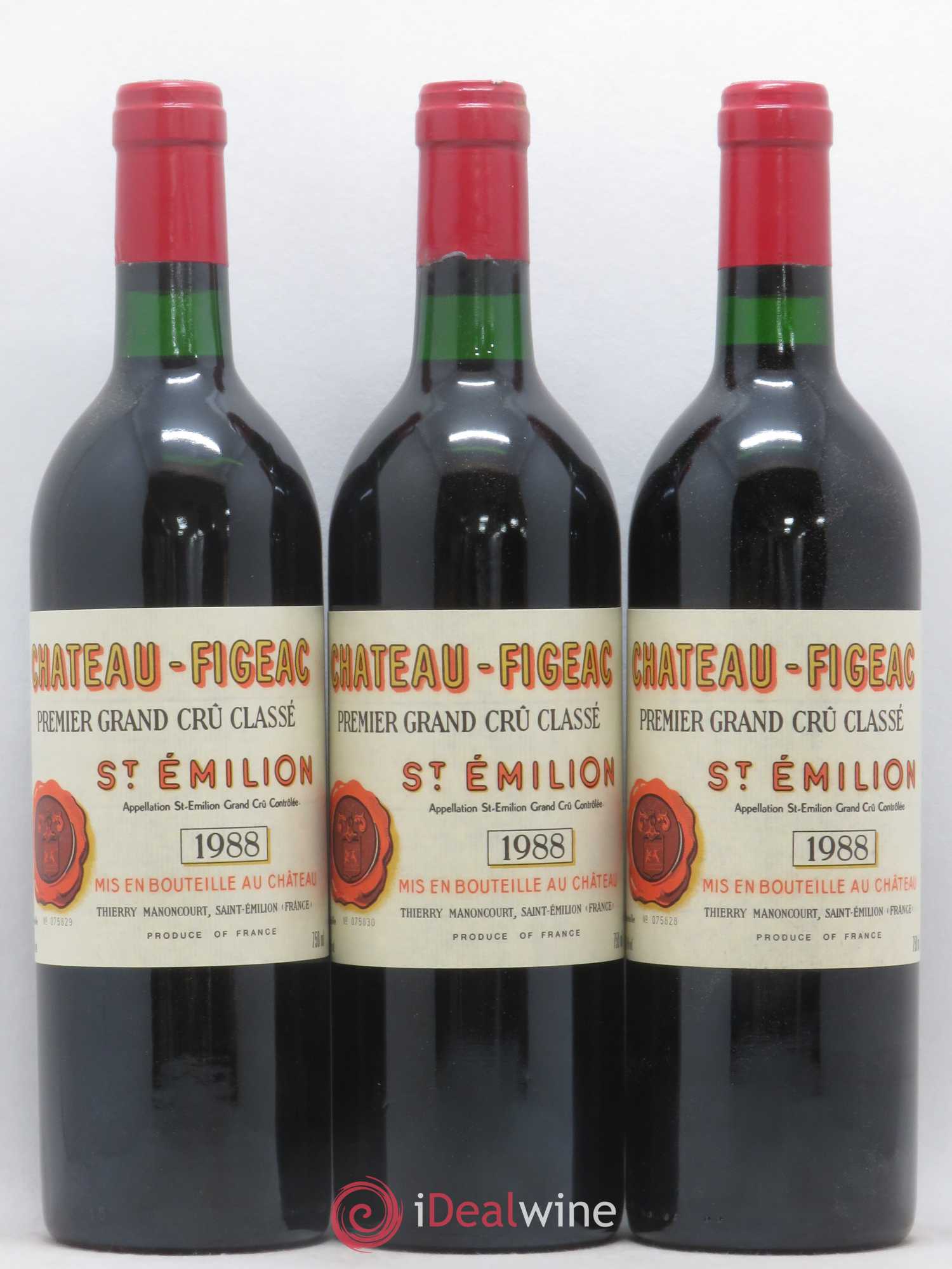 Château Figeac 1er Grand Cru Classé A 1988 - Lot de 12 bouteilles - 1